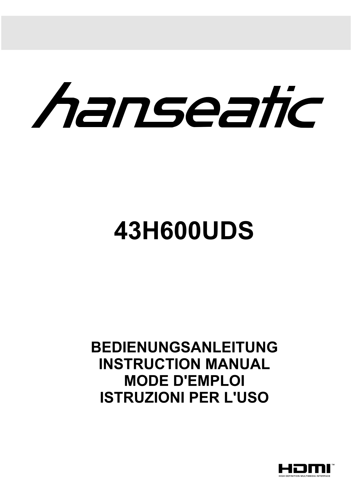 Hanseatic 43H600UDS operation manual