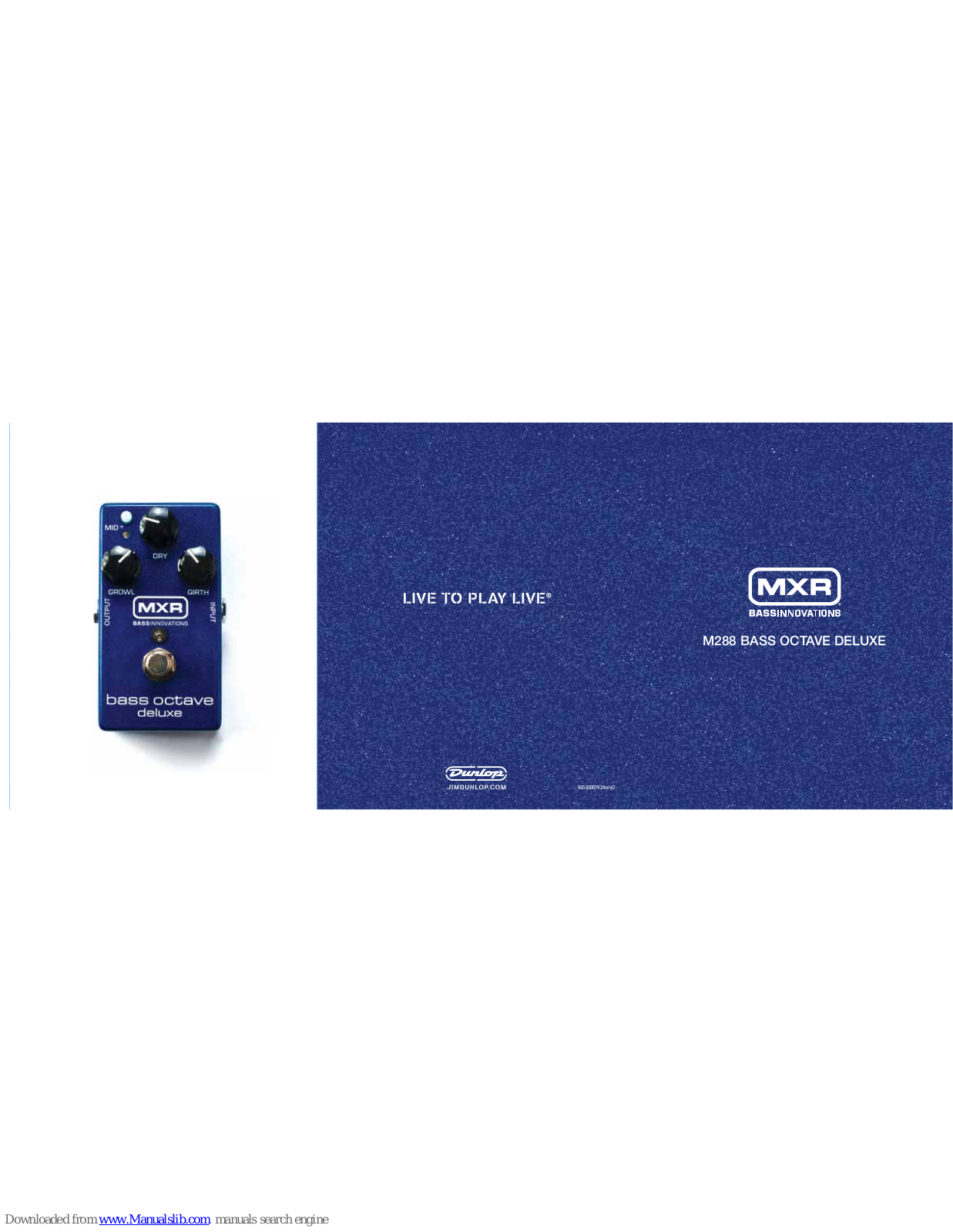 mxr m288 Bass Octave Deluxe User Manual