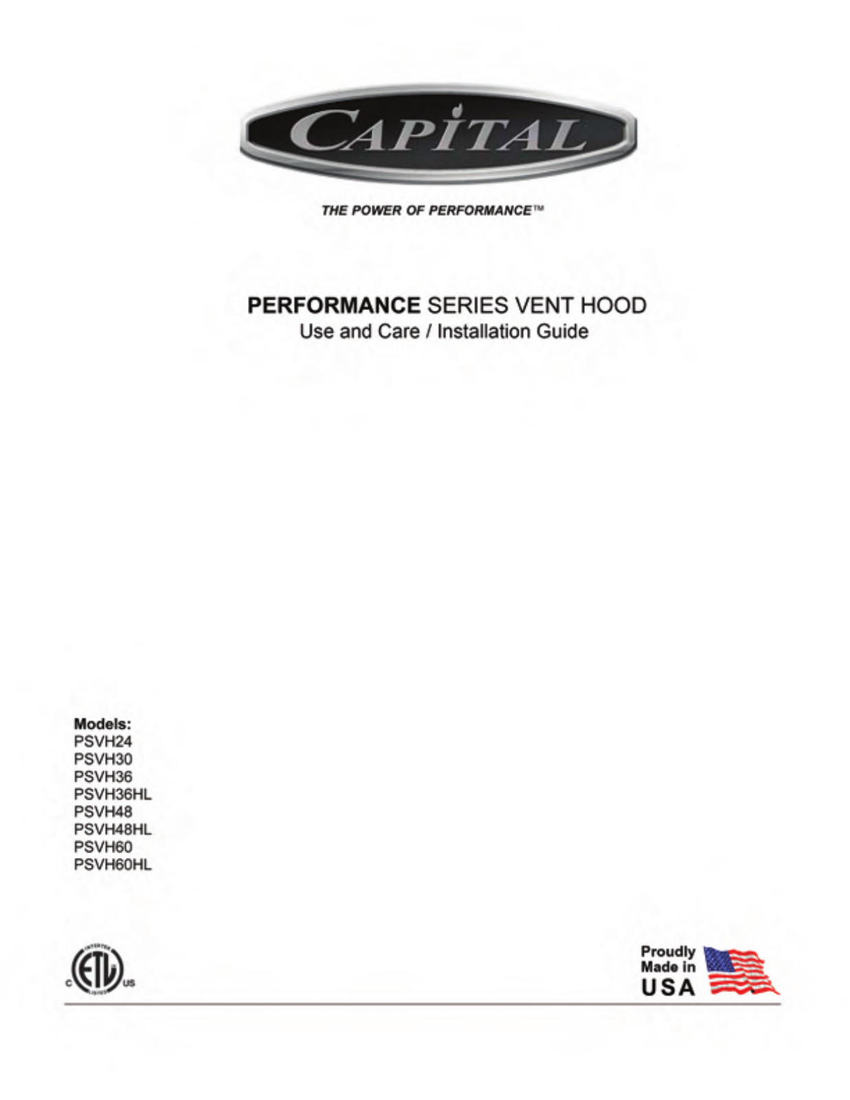 Capital PSVH36 User Manual