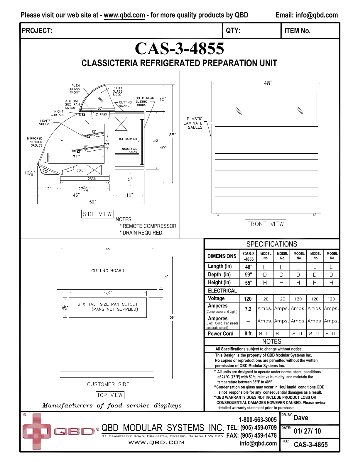 QBD CAS-3-4855 User Manual