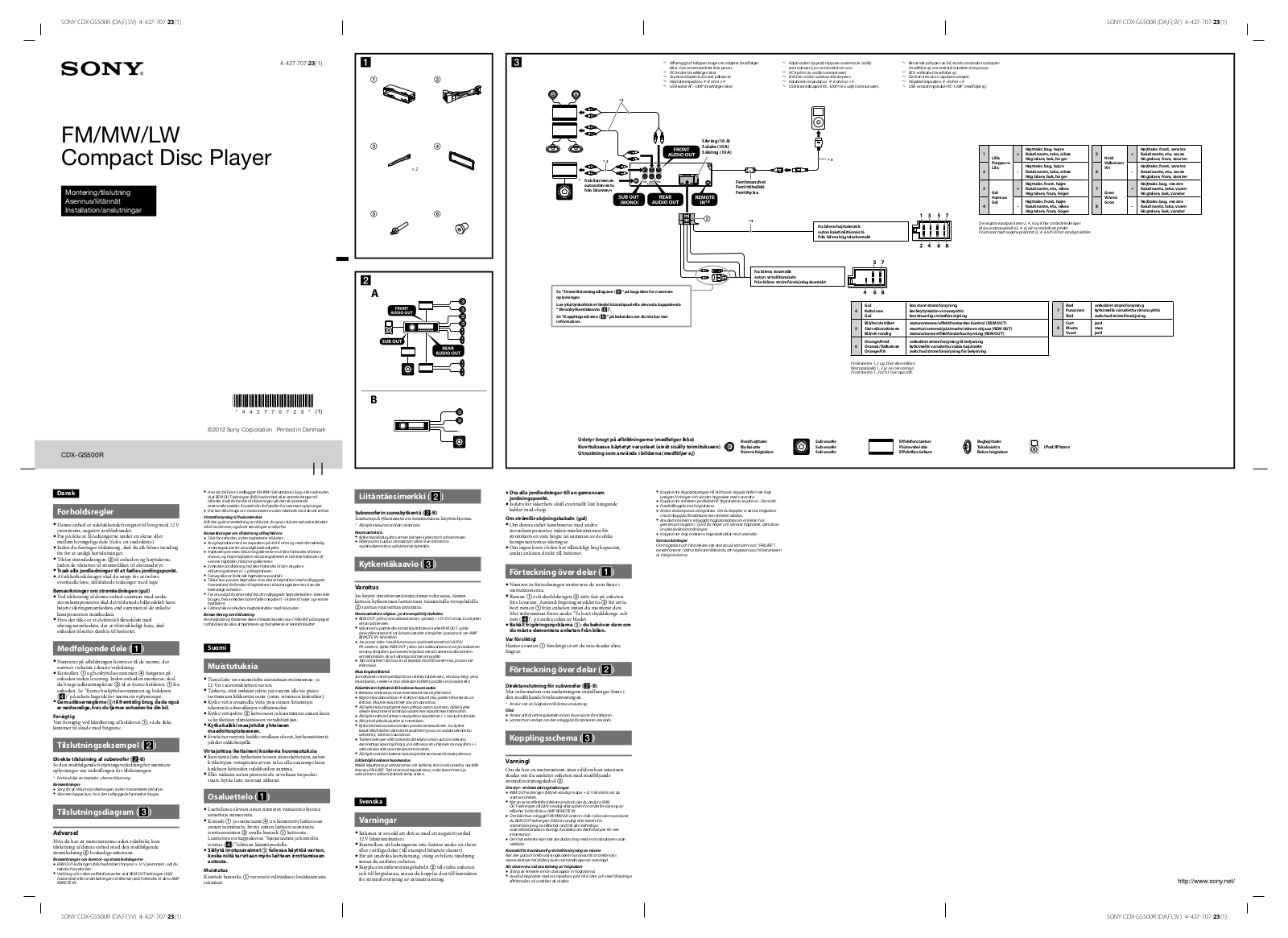 Sony CDX-GS500R Users guide
