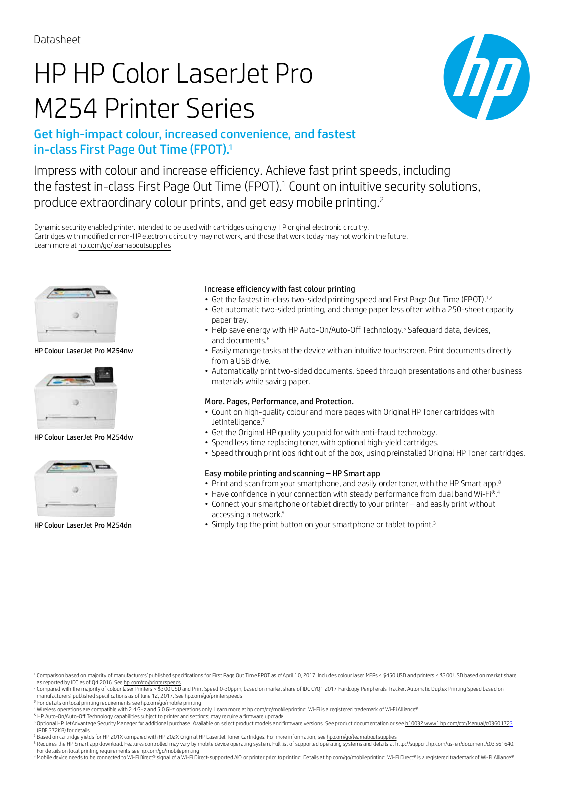 HP m254 Datasheet