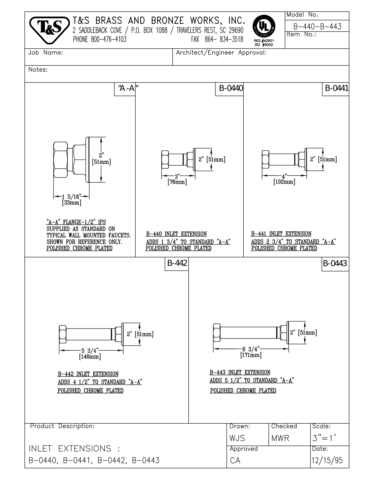 T&S Brass B-440 User Manual