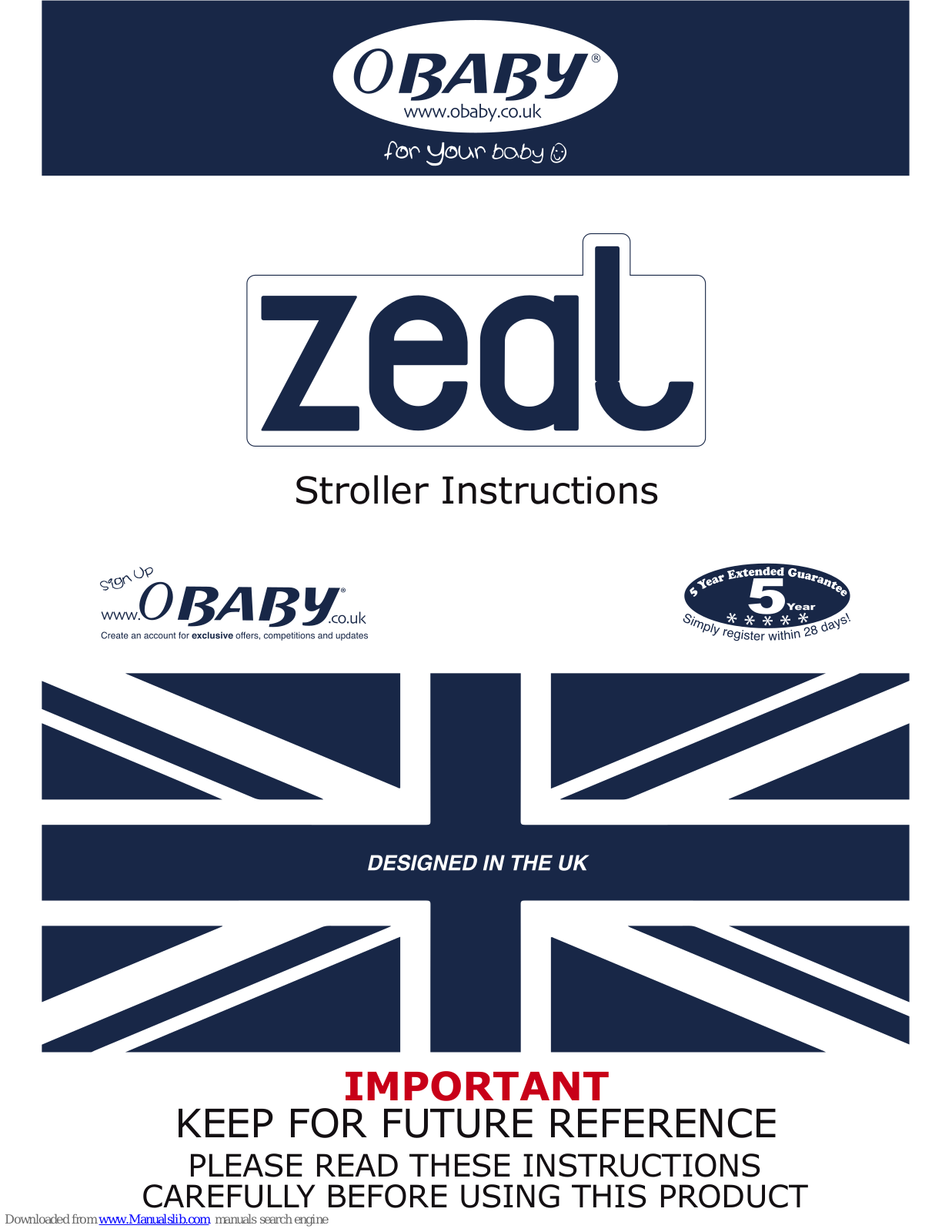 OBaby zeal Instructions Manual