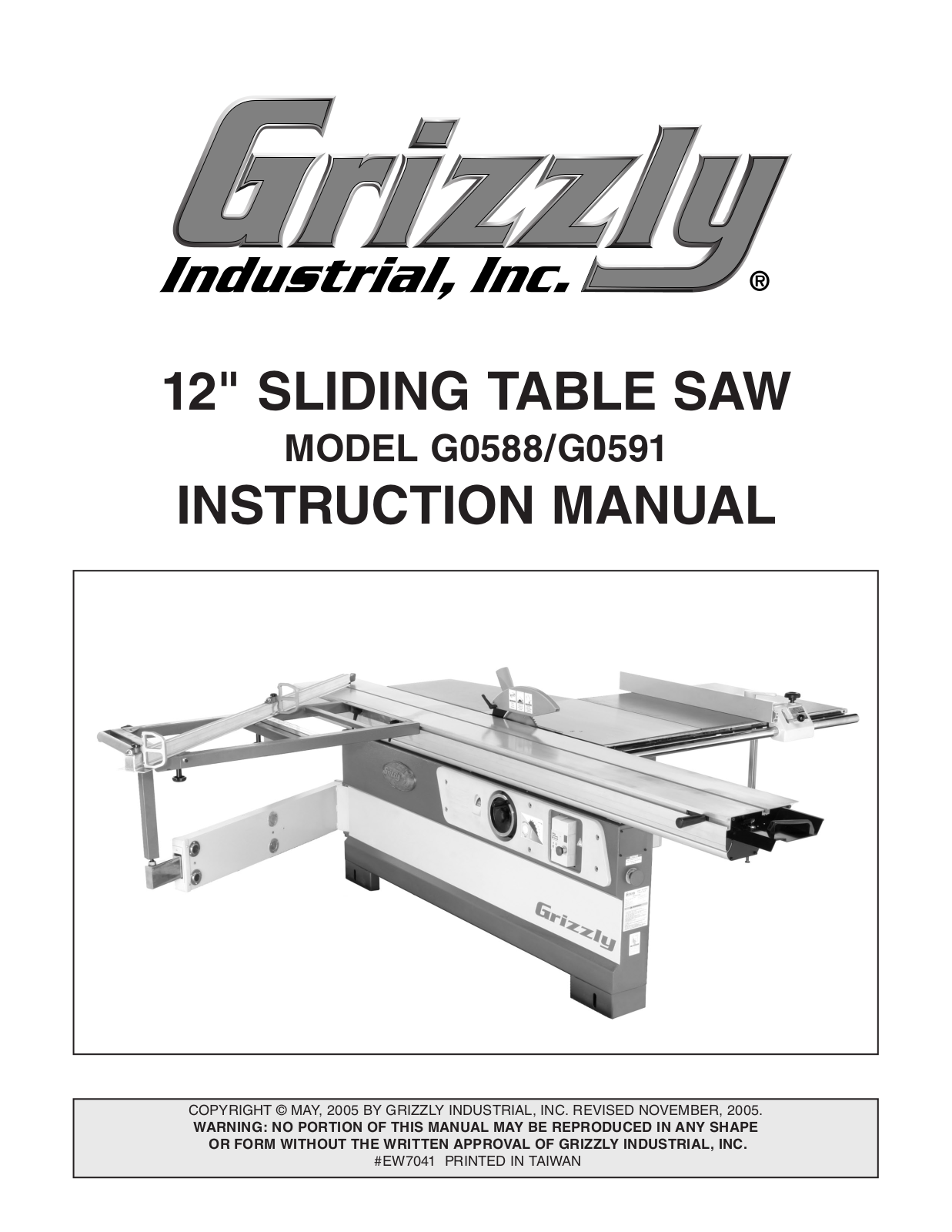 Grizzly G0588, G0591 User Manual