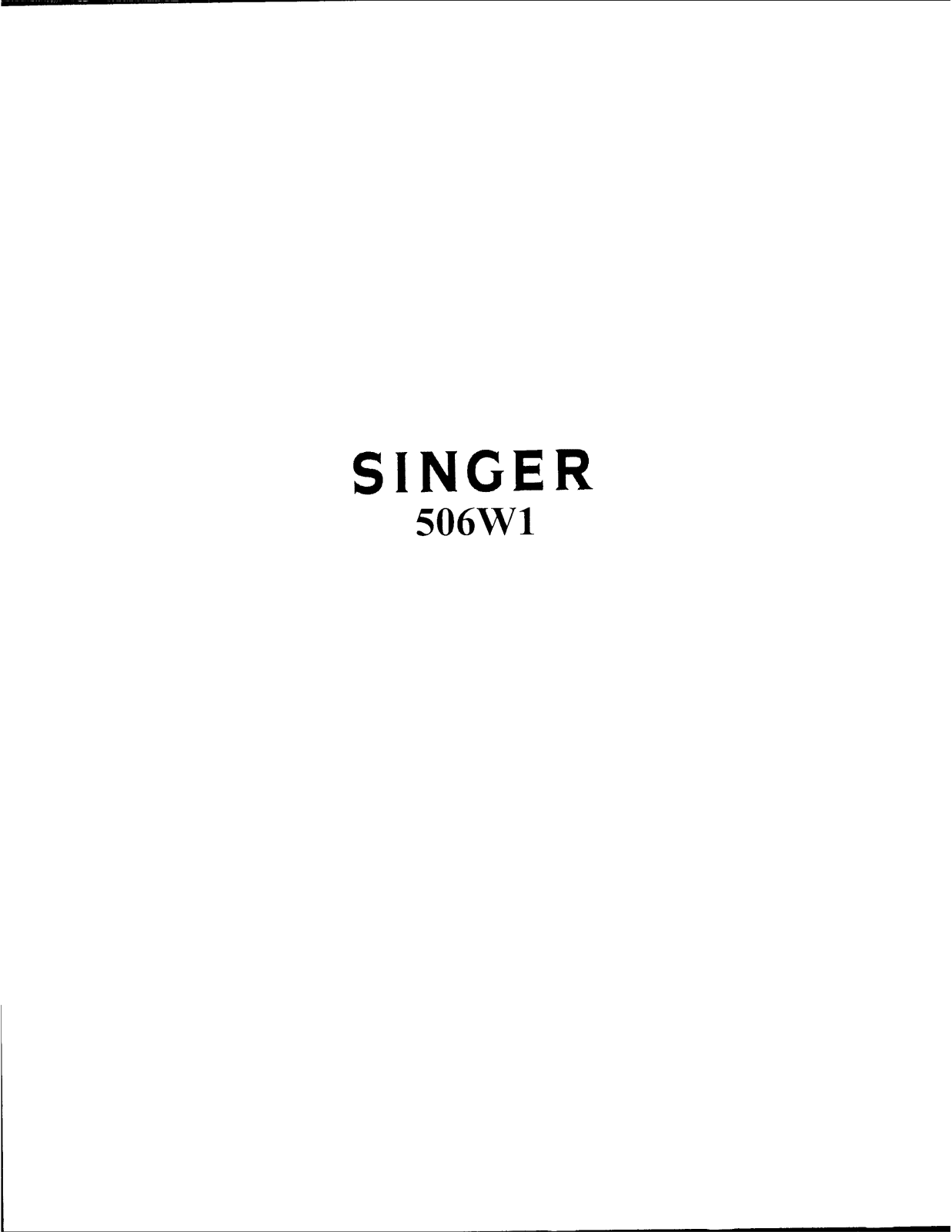 SINGER 506W1 Parts List