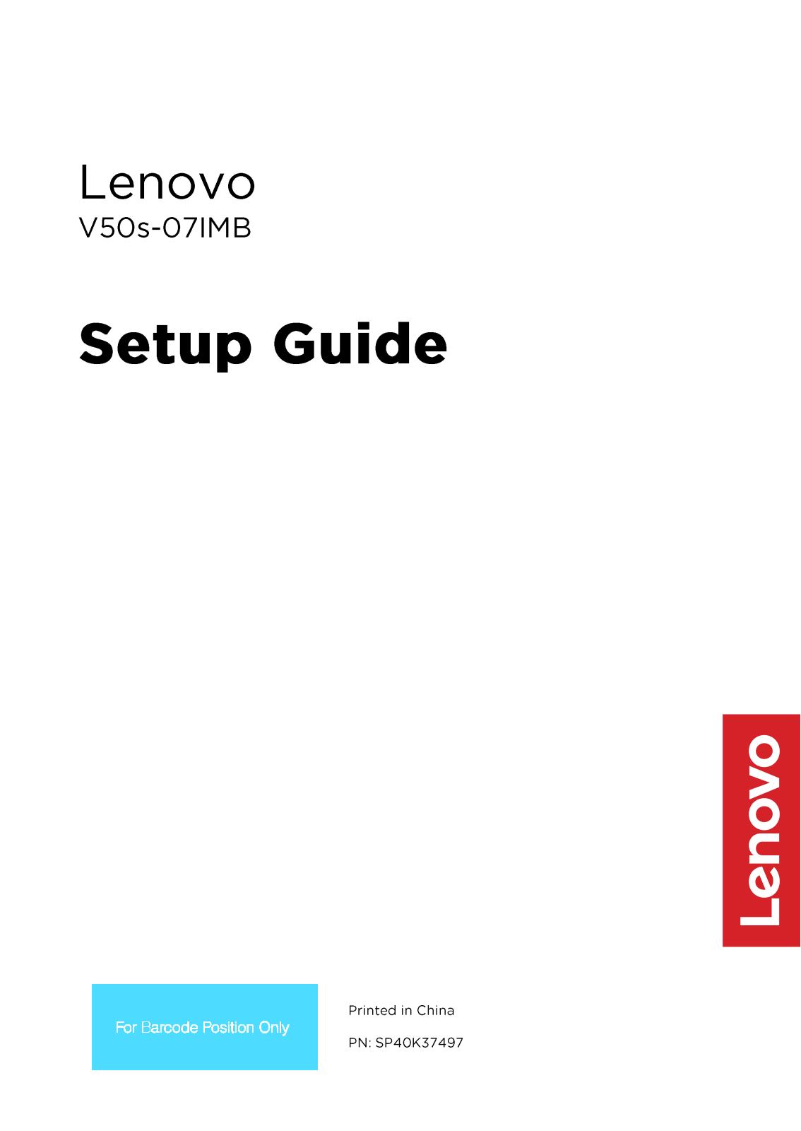 Lenovo V50s-07IMB Setup Guide