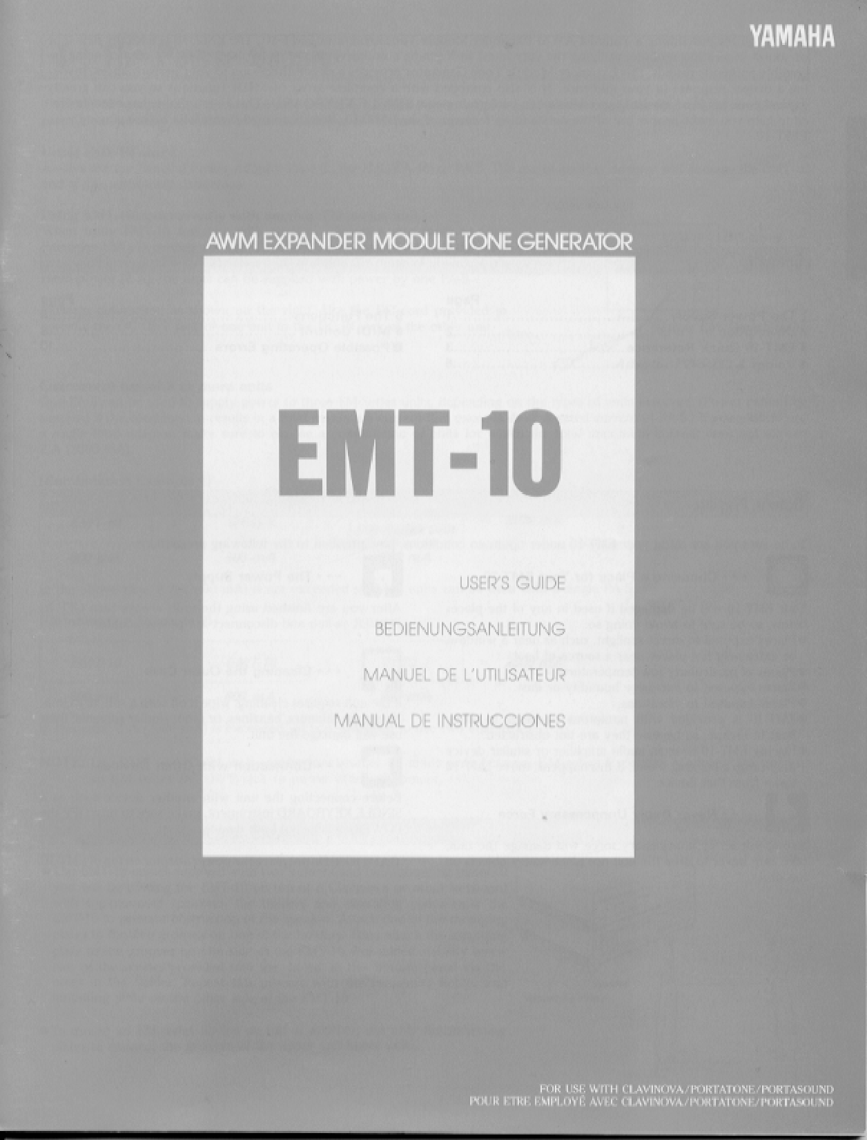 Yamaha EMT-10, EMT10E User Manual