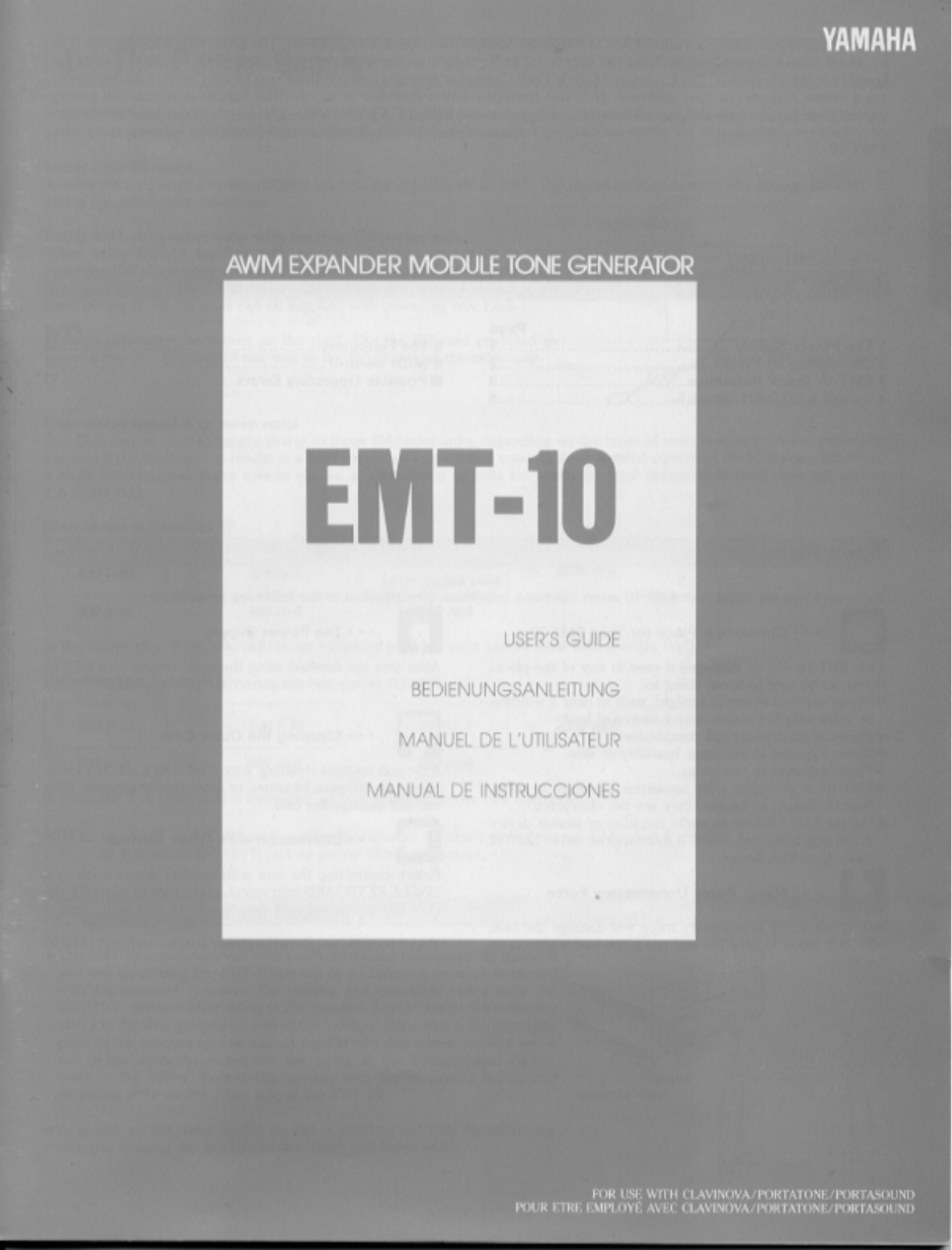 Yamaha EMT-10, EMT10E User Manual