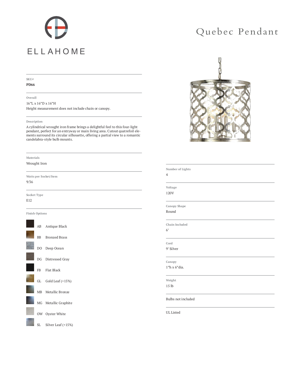 ellahome FRQP1461 Specifications - ManualMachine.com