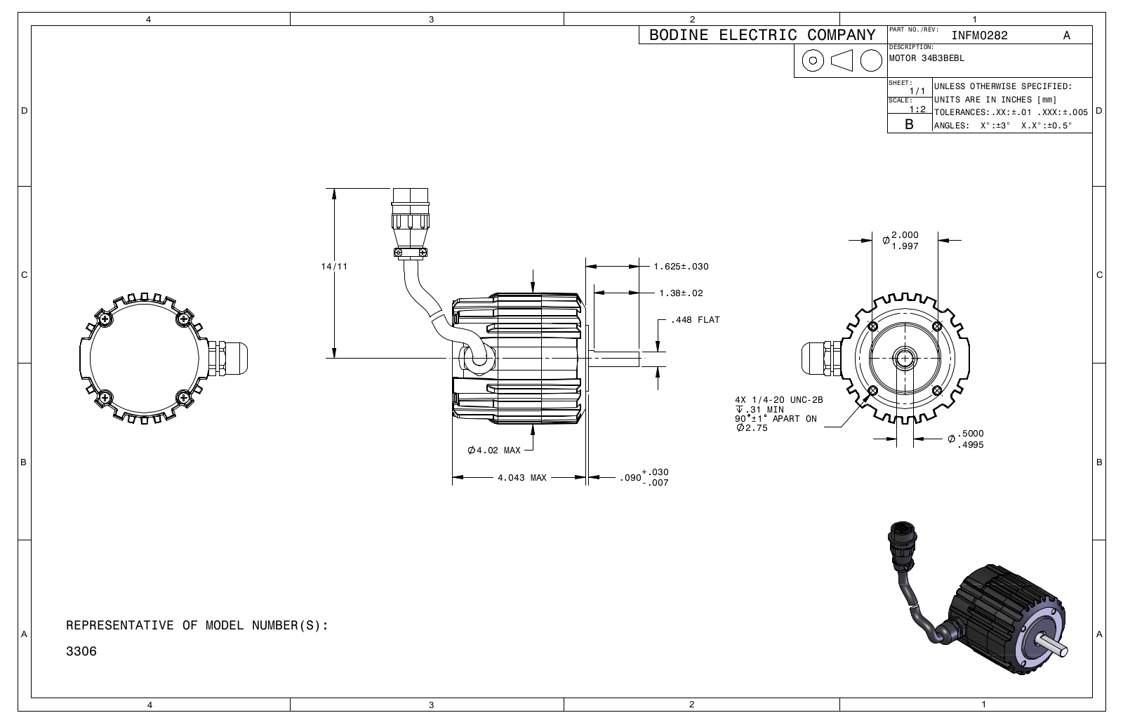 Bodine 3306 Reference Drawing