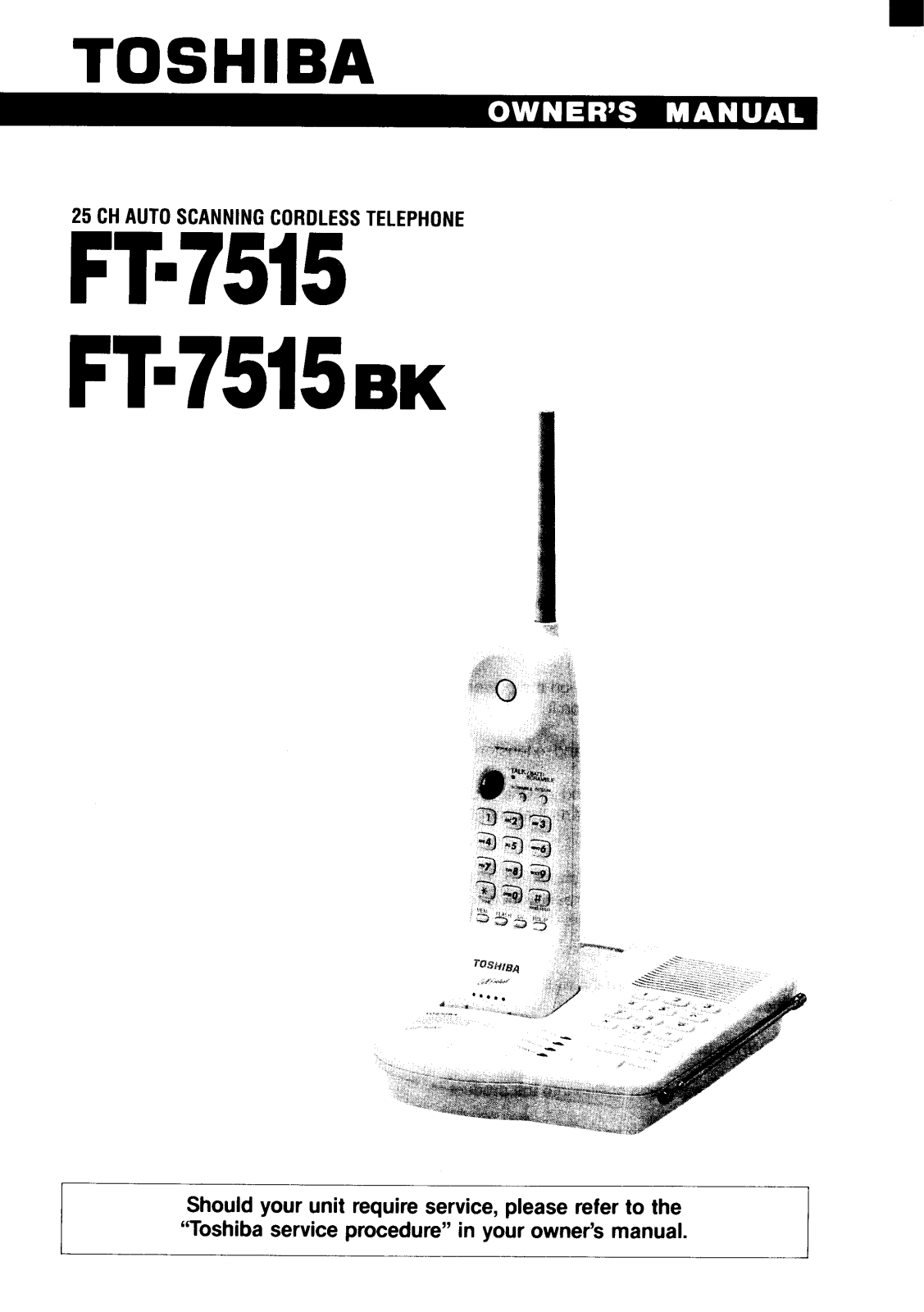 Toshiba FT7515BK, FT7515 User Manual