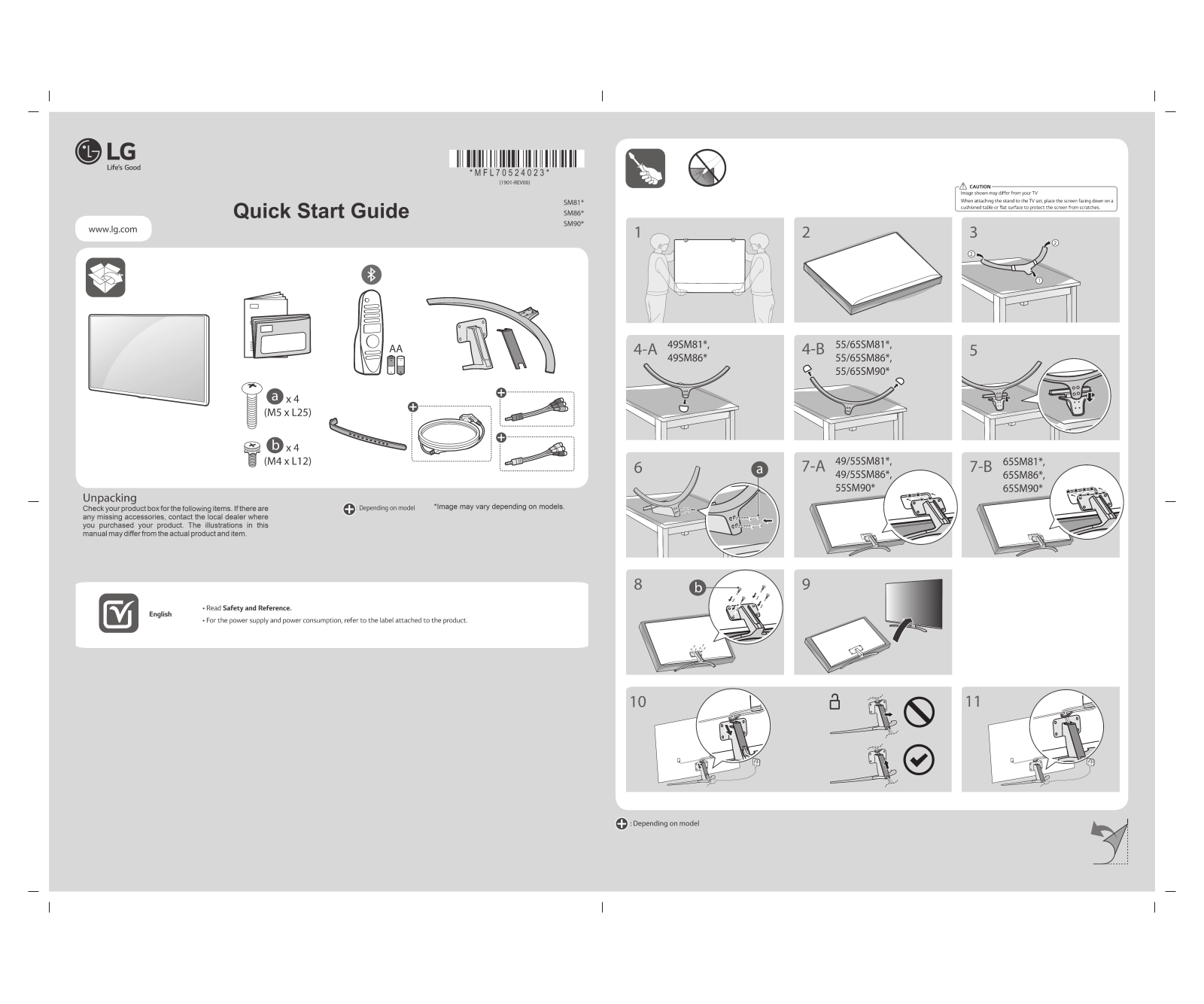 LG 65SM8600PTA QUICK SETUP GUIDE