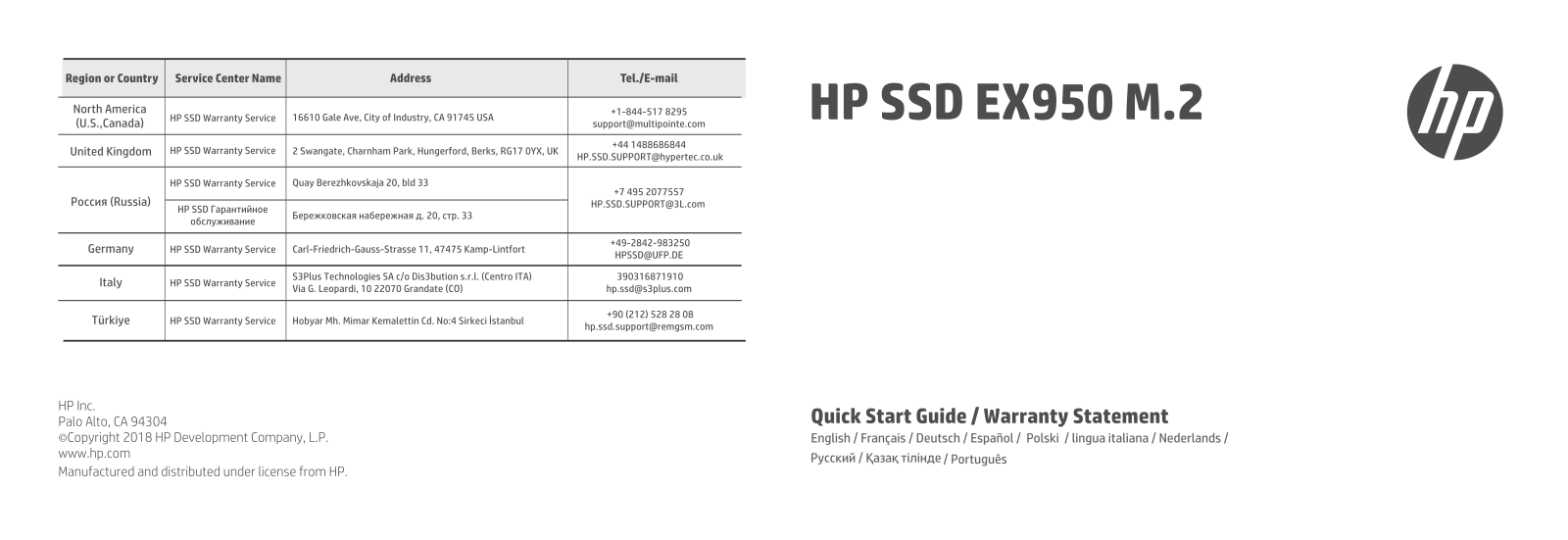 Hp EX950 2TB (5MS24AA#ABB) User Manual