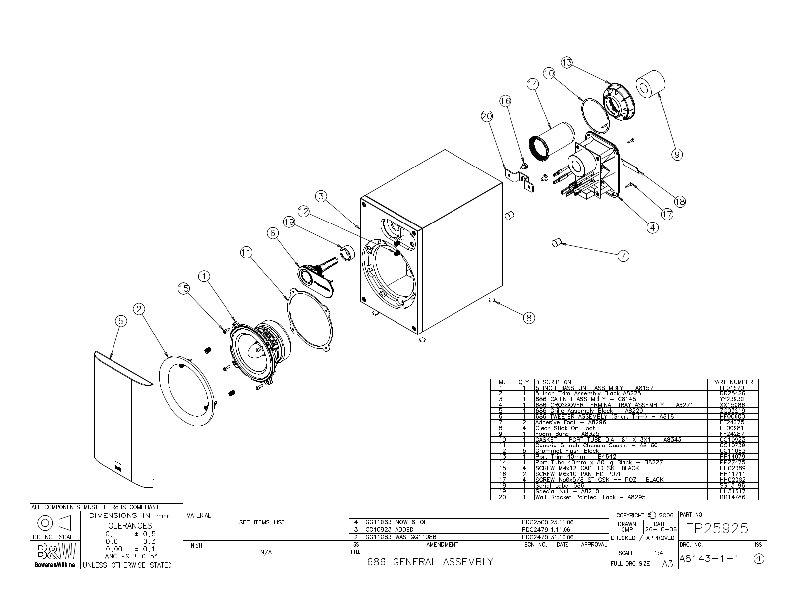 Bowers and Wilkins 686 Service manual