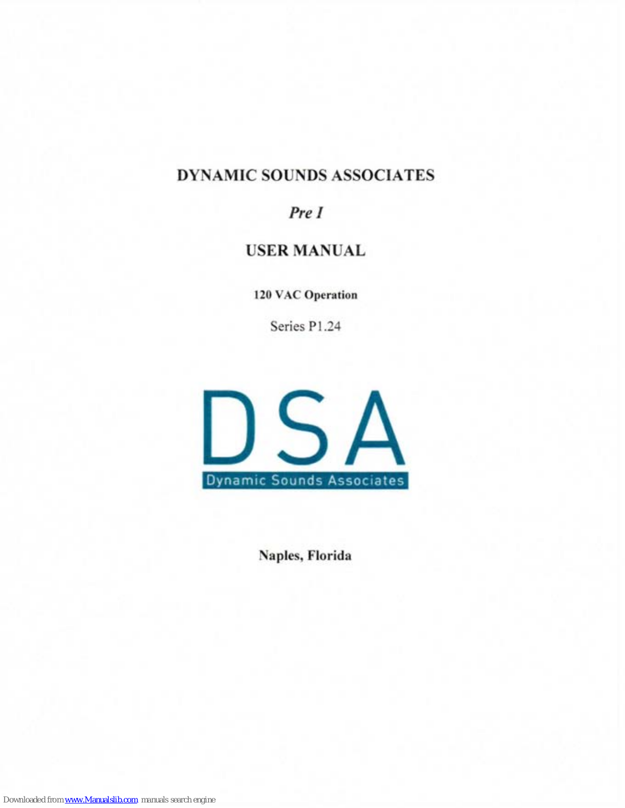 DSA PRE 1 User Manual - ManualMachine.com