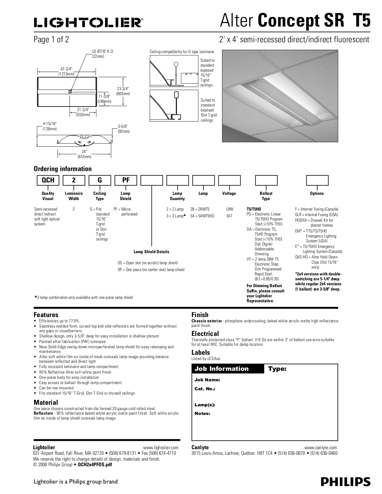 Lightolier SR T5 User Manual