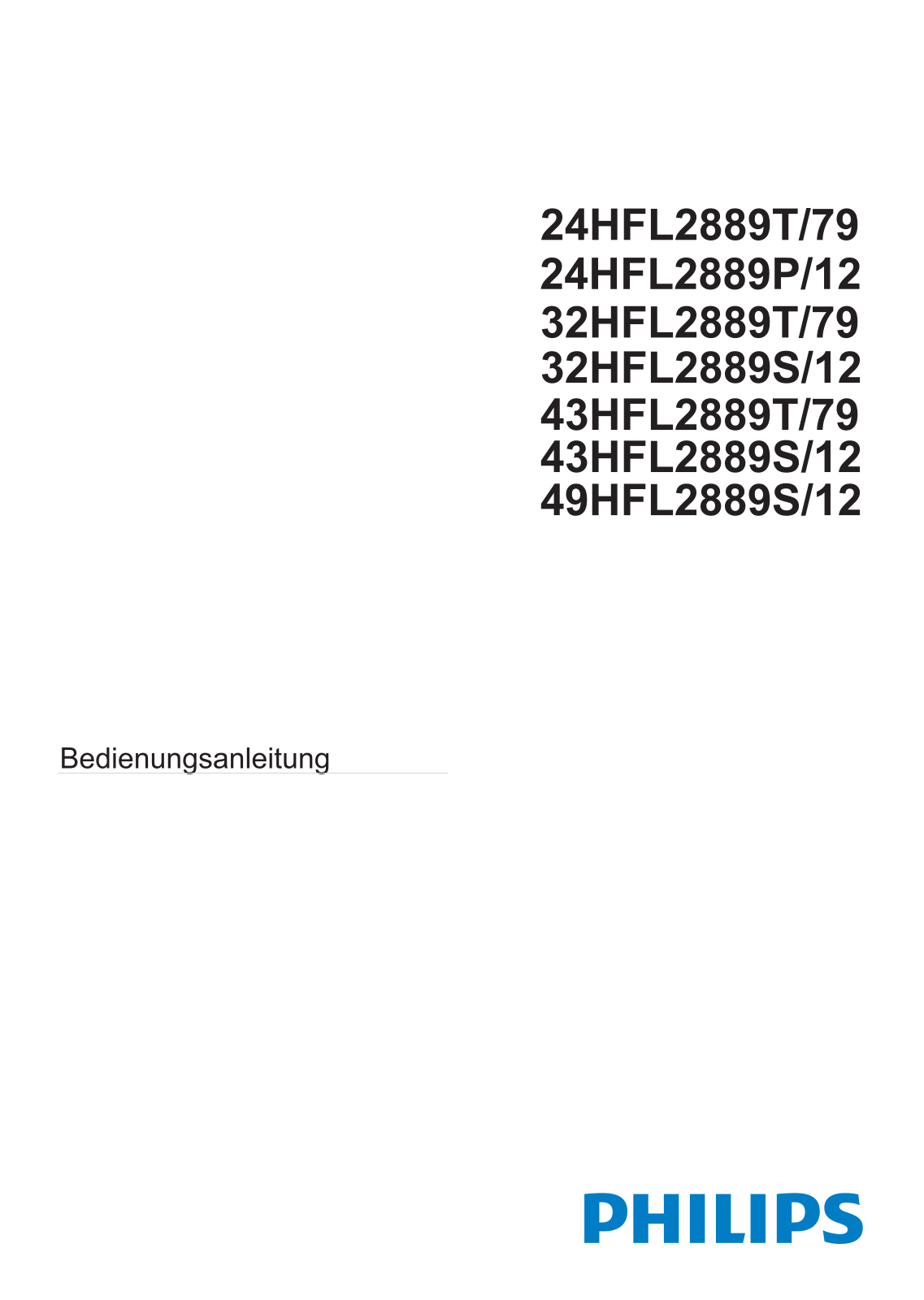 Philips 32HFL2889S User Manual