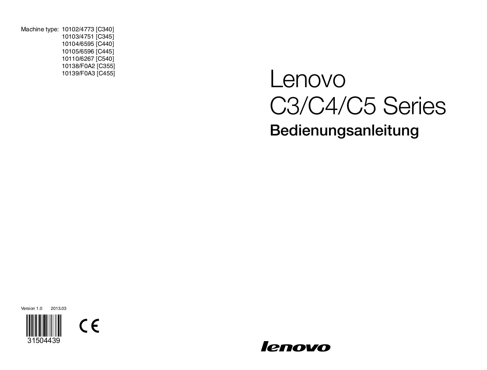 Lenovo C3 Series, C4 Series, C5 Series User Guide