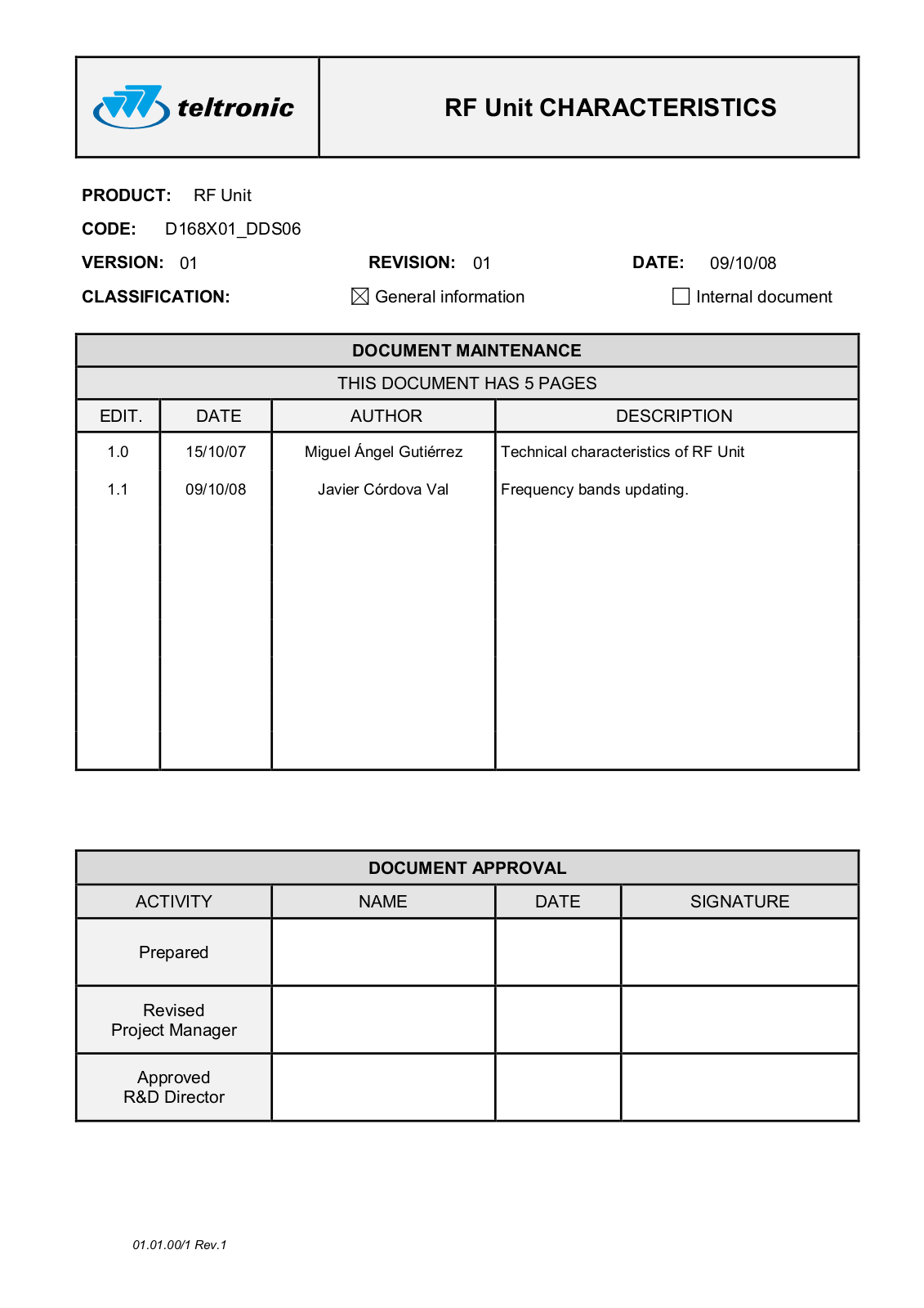 Teltronic U PTRUNK25RF450 Users manual