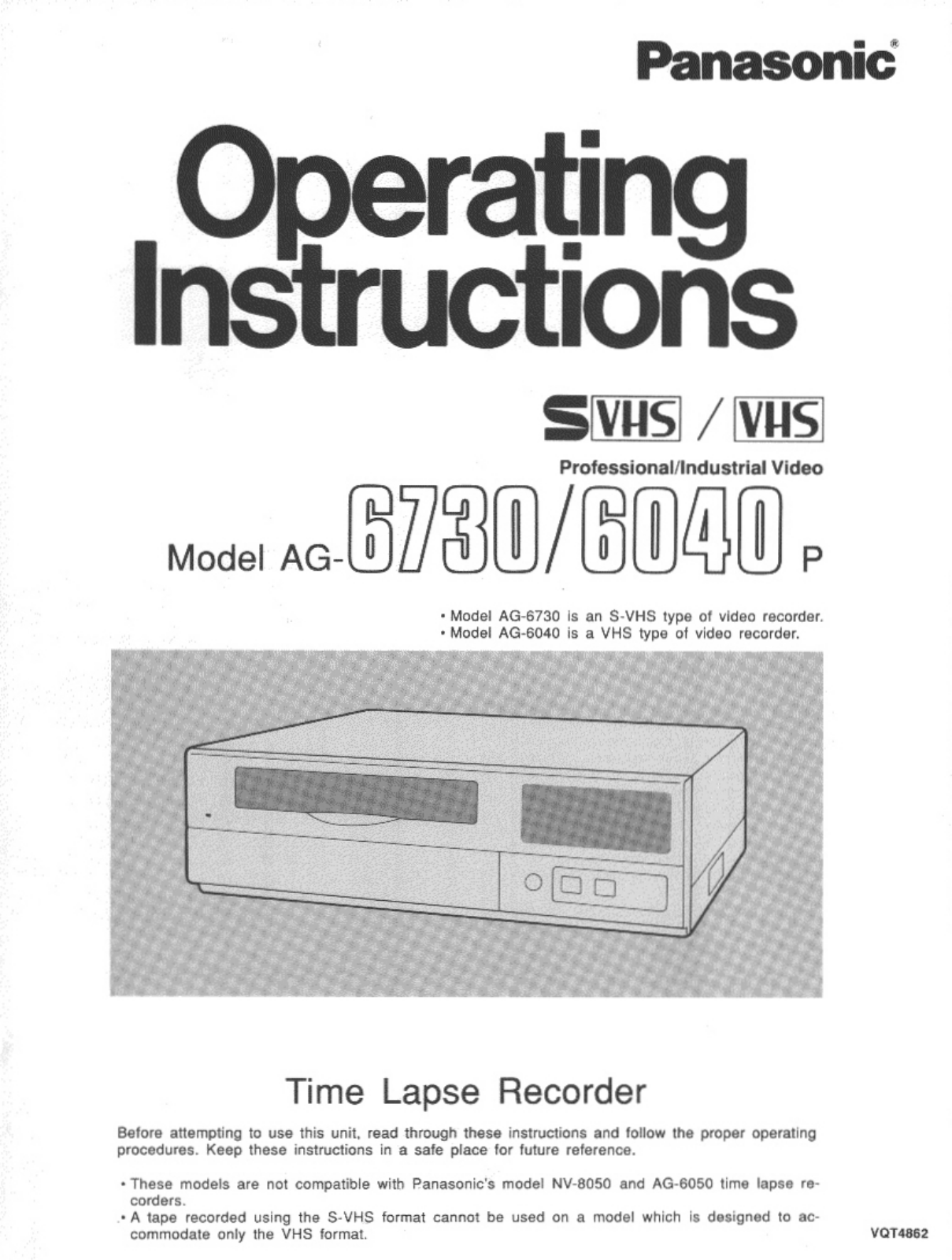 Panasonic AG-6040 User Manual