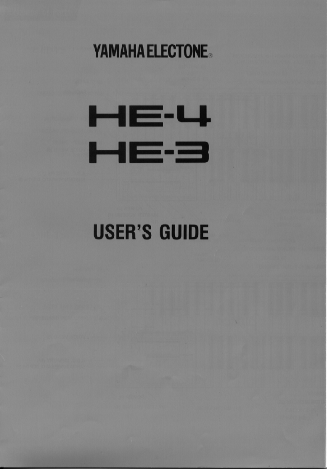 Yamaha HE-3, HE-4 Owner's Manual