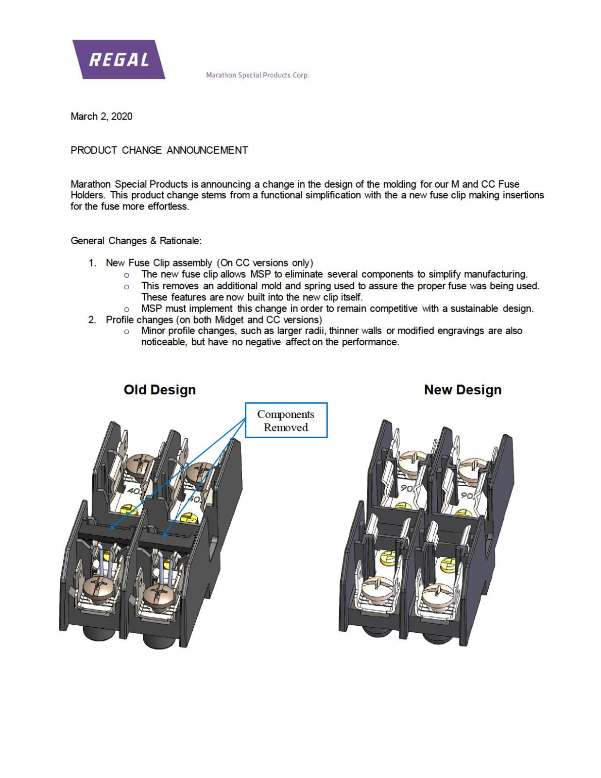 Marathon Special Products CC Fuse Holders Product Update Bulletin