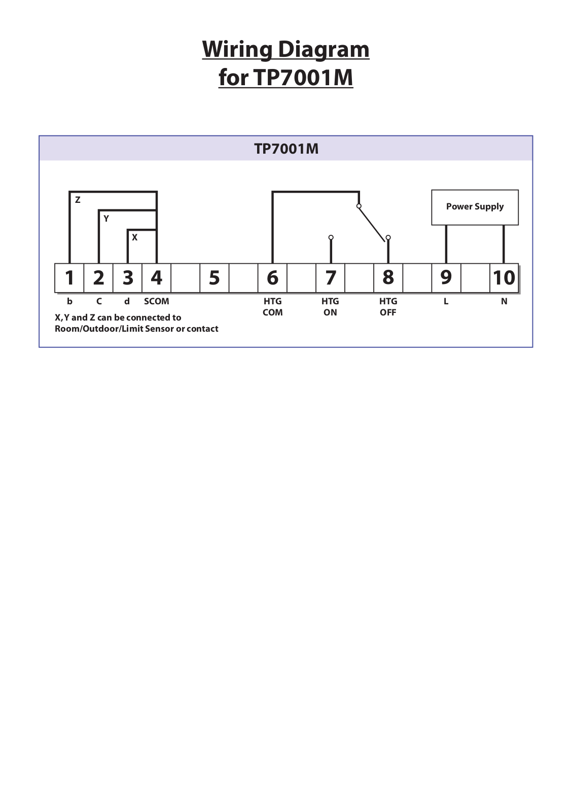 Danfoss TP7001M Wiring Diagram