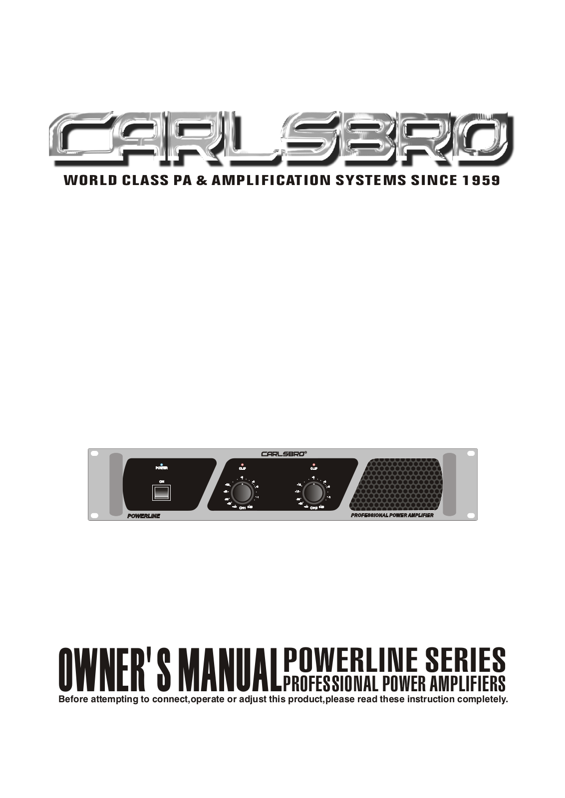 Carlsbro POWERLINE User Manual