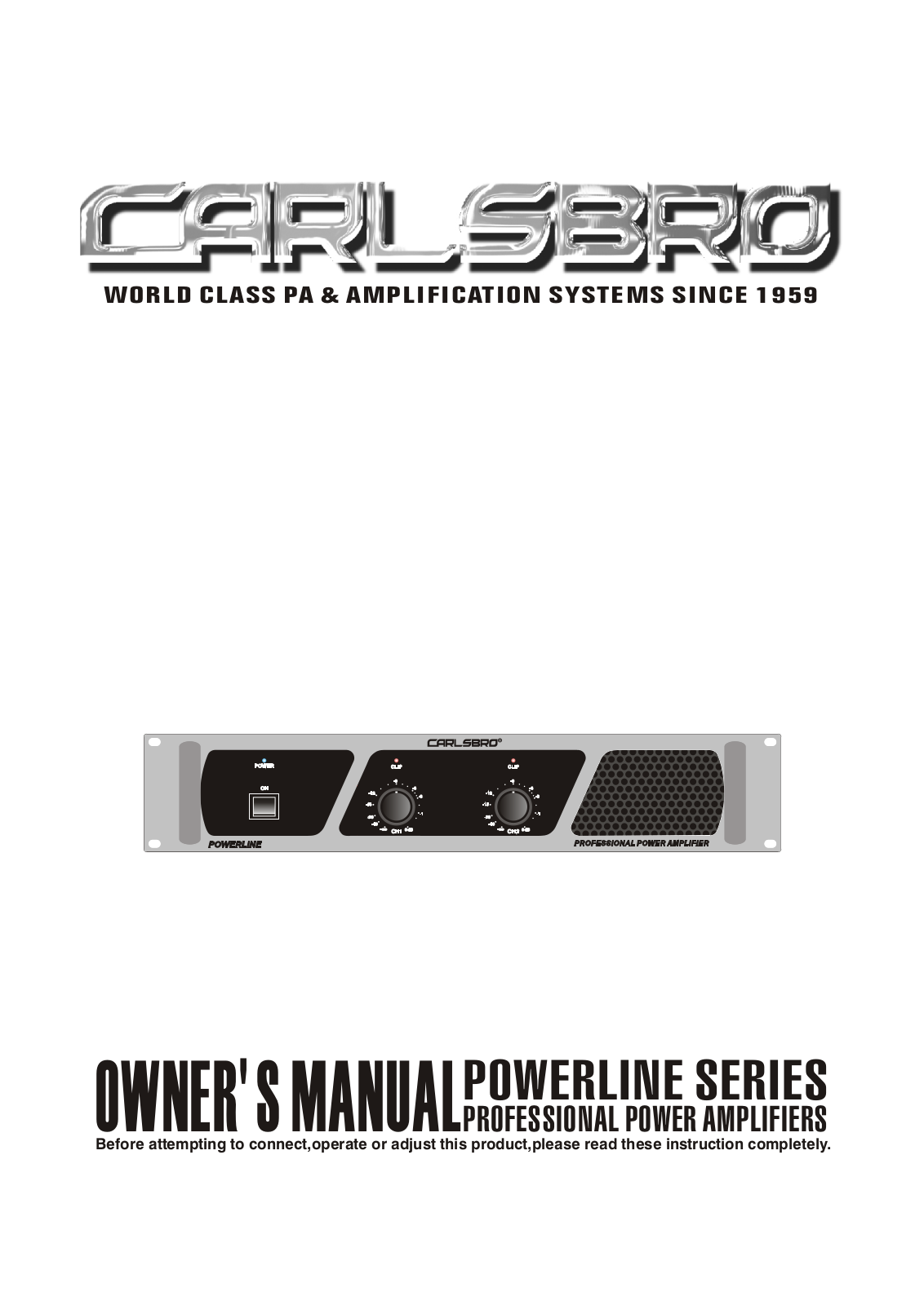 Carlsbro POWERLINE Manual