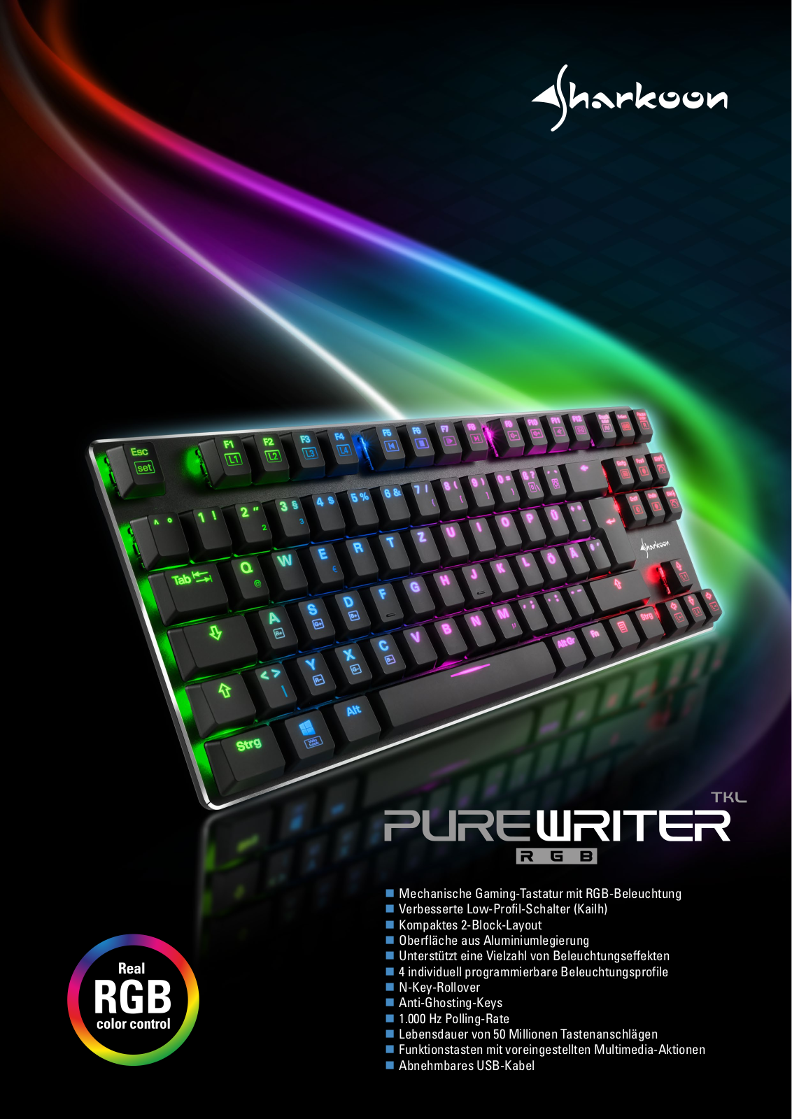 Sharkoon PureWriter TKL RGB User Manual