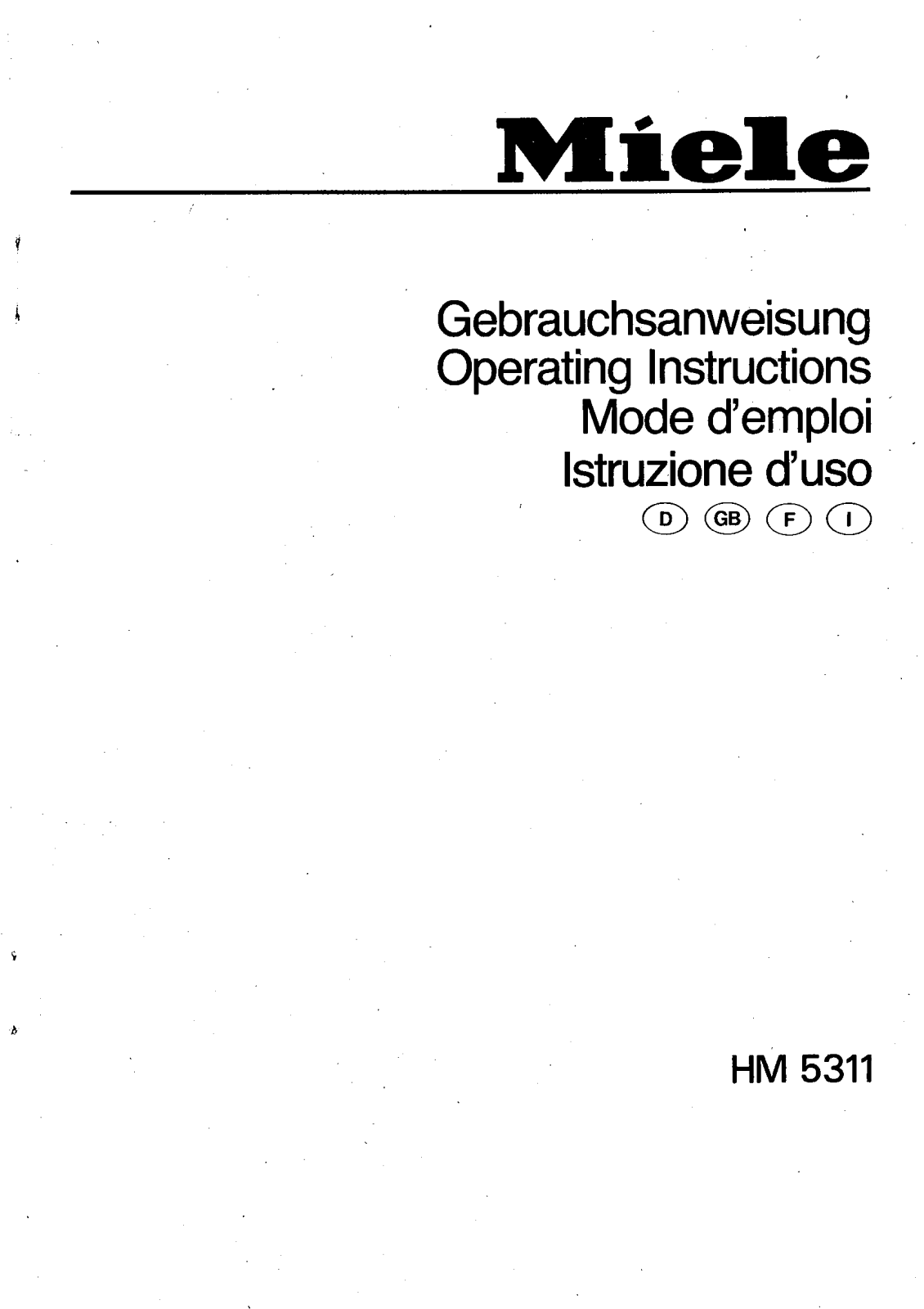 Miele HM 5311 Operating instructions