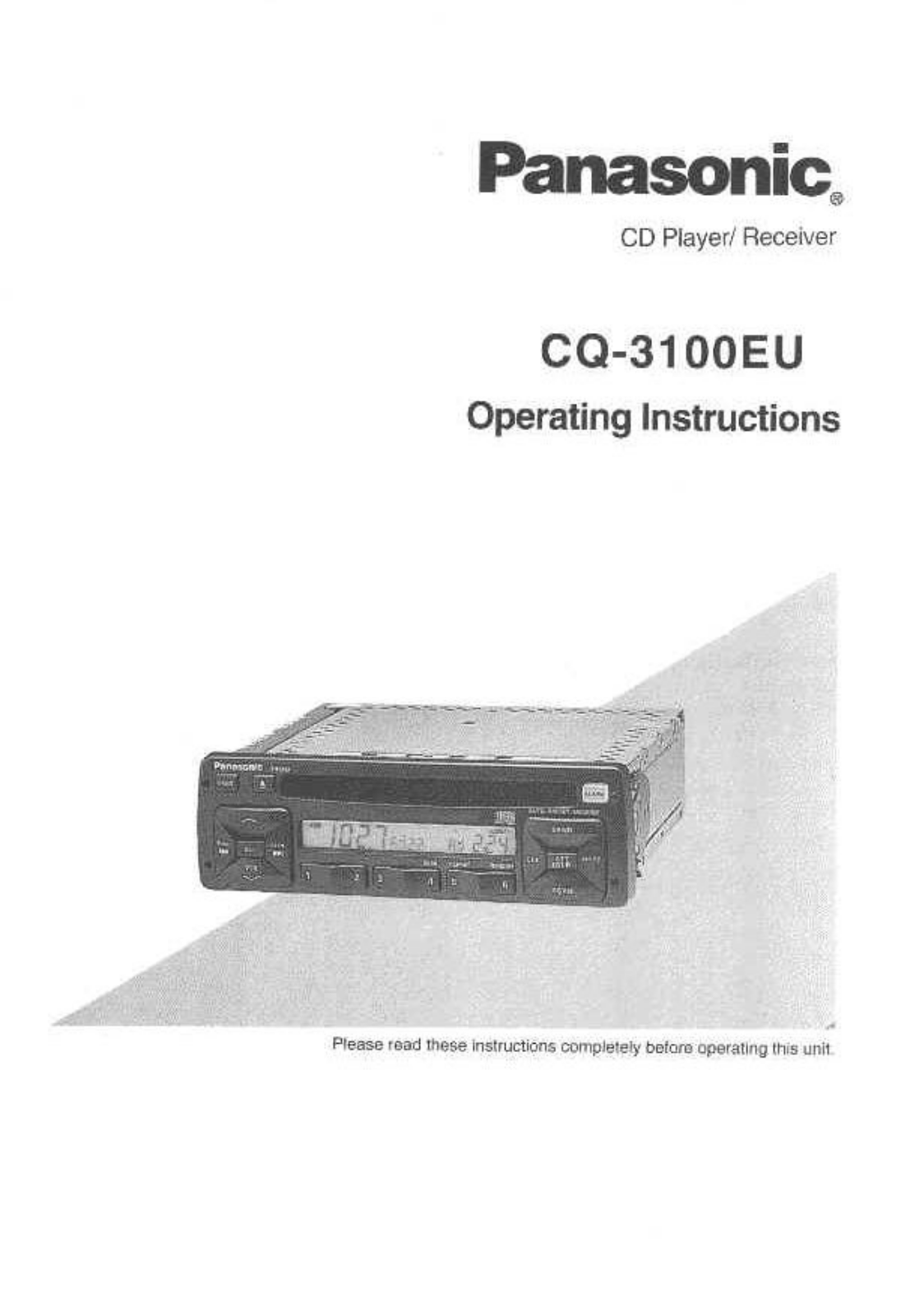 Panasonic CQ-3100EU User Manual