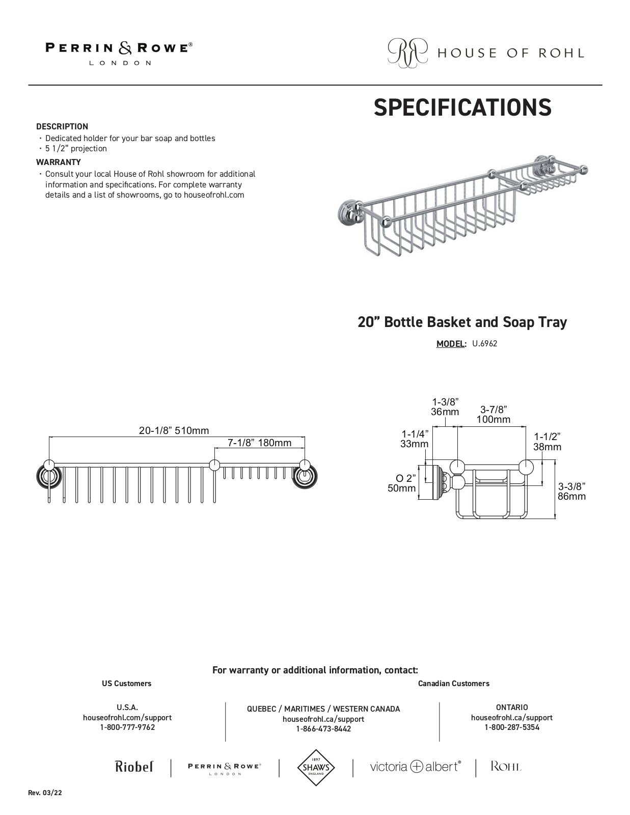 Perrin & Rowe PRWE1478 Specifications - ManualMachine.com