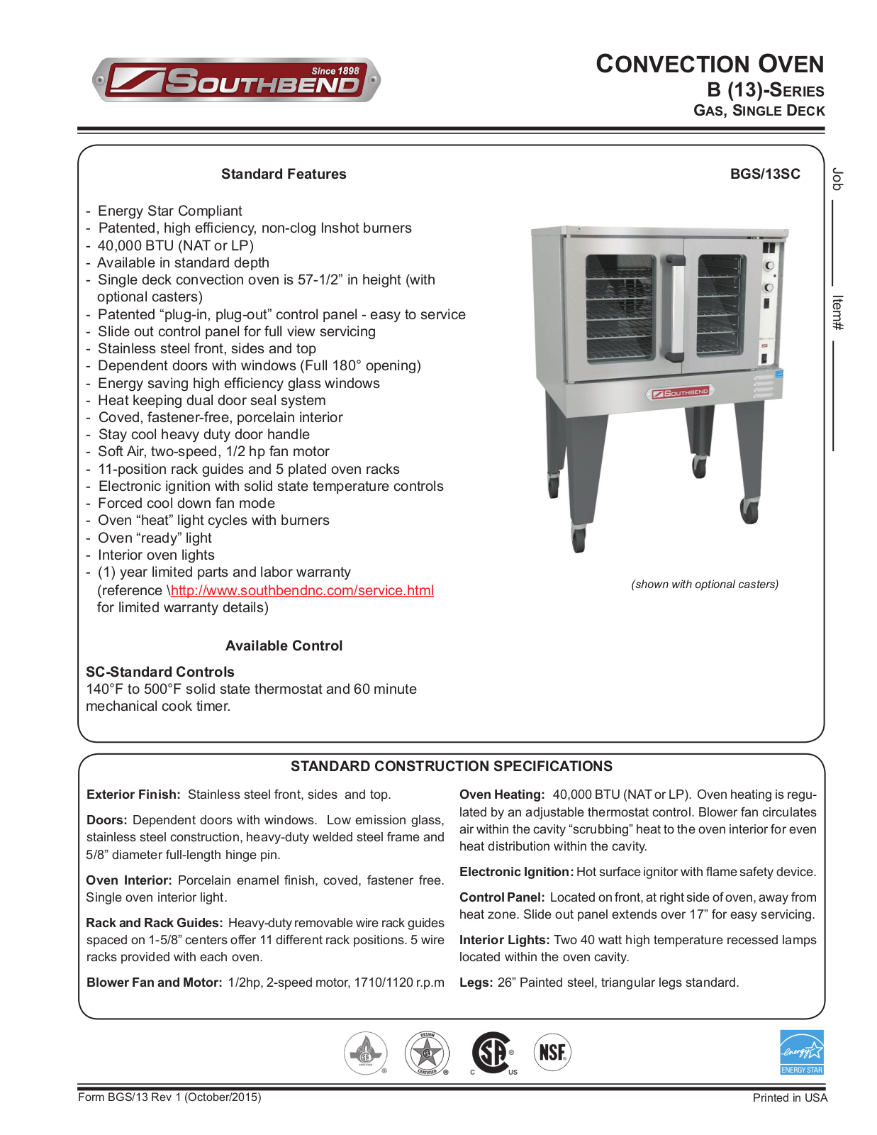 Southbend BGS-13SC User Manual