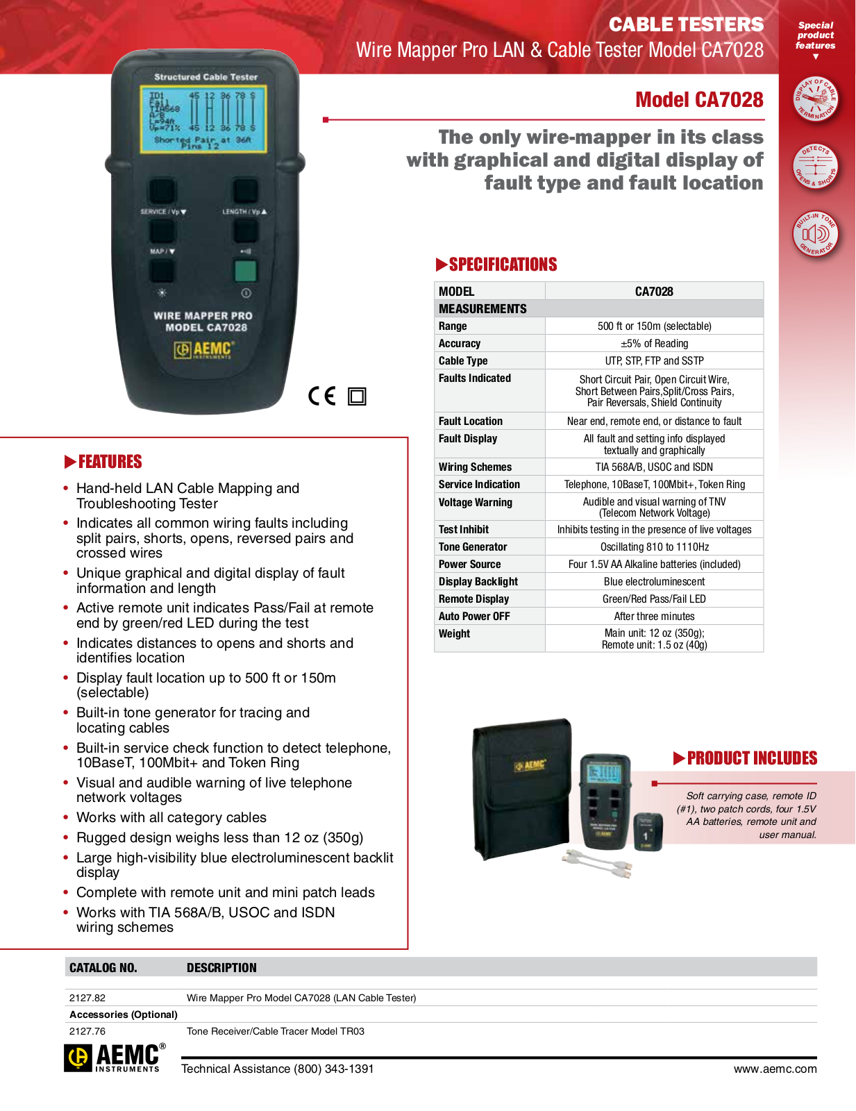 AEMC CA7028 Data sheet