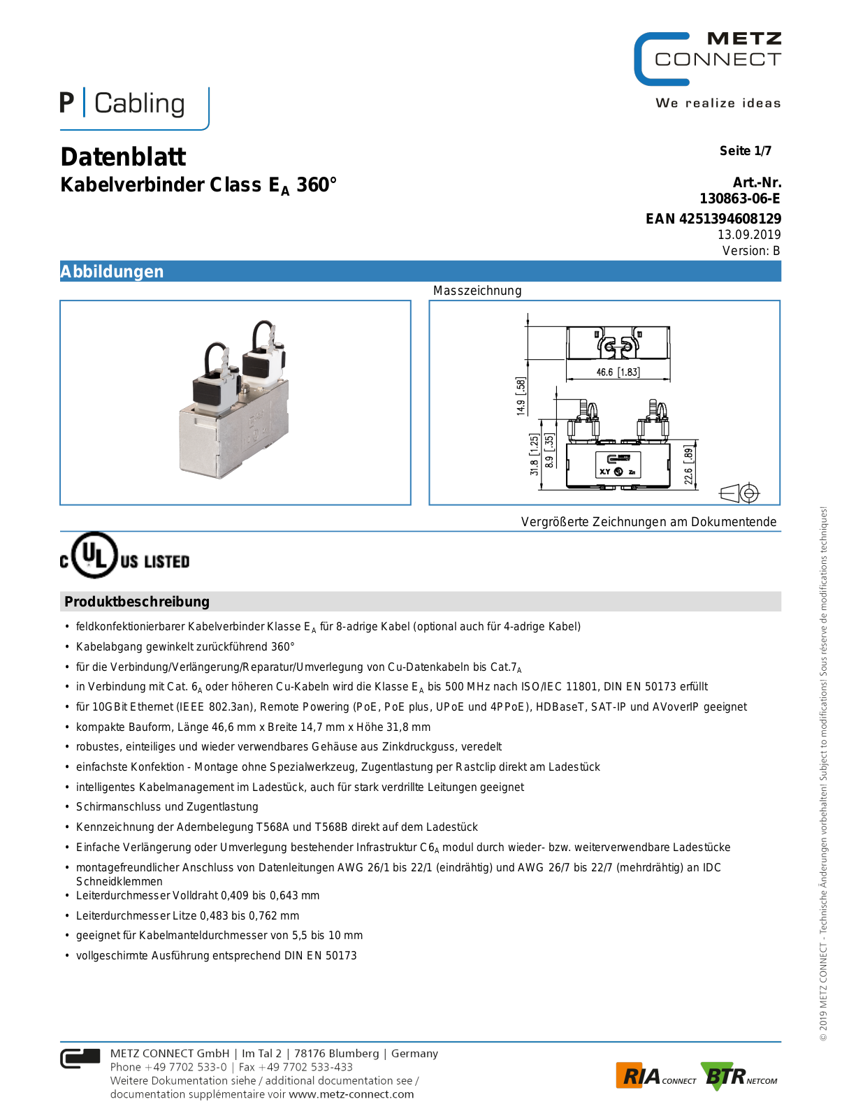 METZ CONNECT 130863-06-E Datasheet - ManualMachine.com