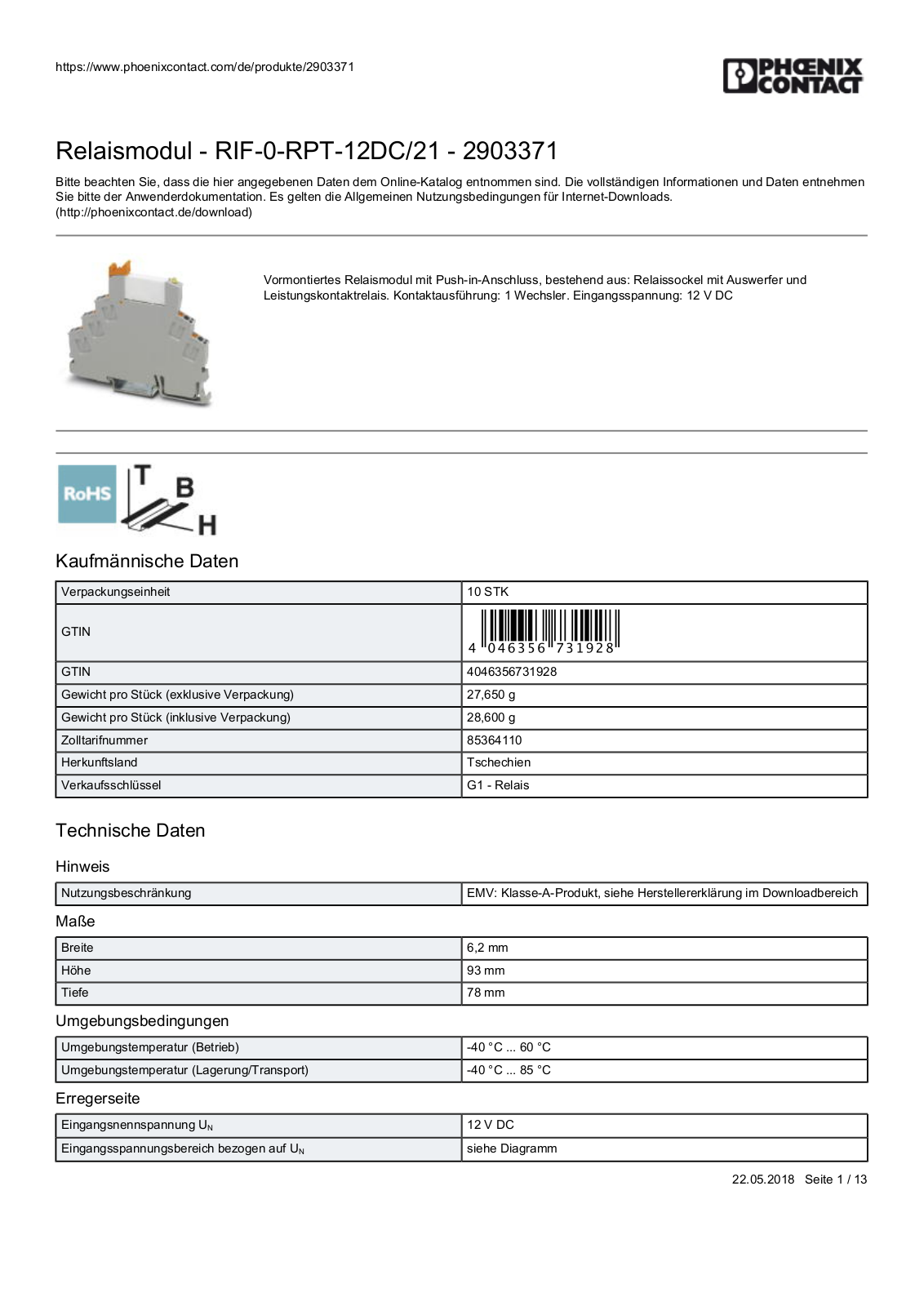 PHOENIX-CONTACT PHOE 2903371 Datasheet - ManualMachine.com