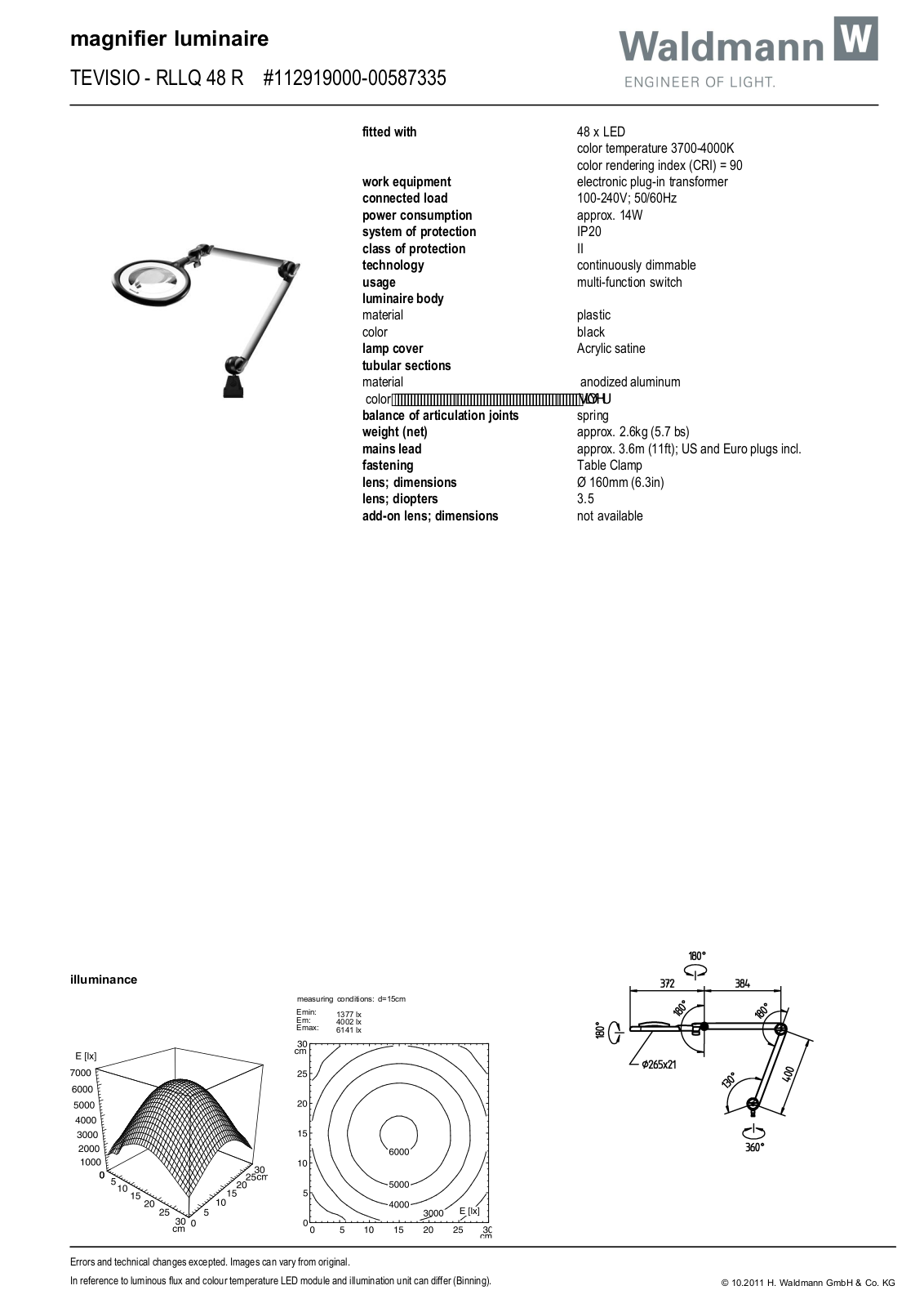 Waldmann 112919000-00587335 Information guide