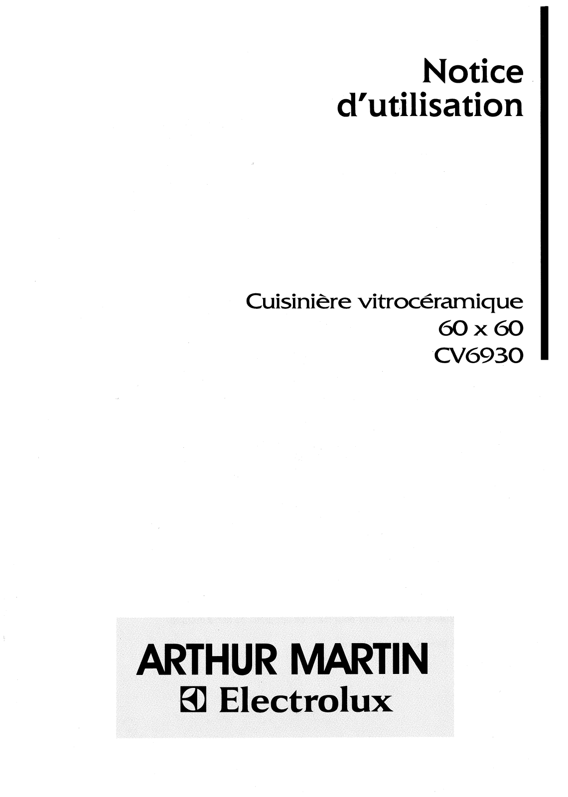 Arthur martin CV6930 User Manual