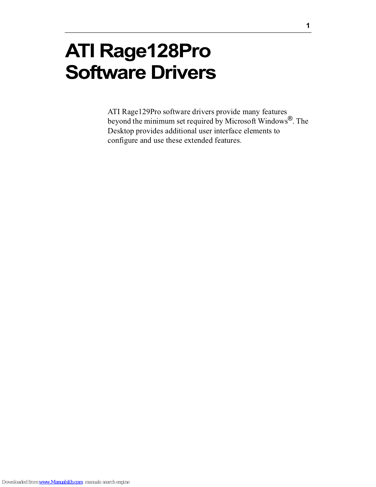 ATI Technologies Vectra VL420, Rage 128 Pro Software Manual