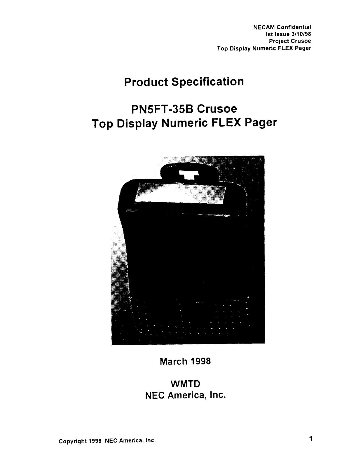 NEC of America PN5FT35B User Manual