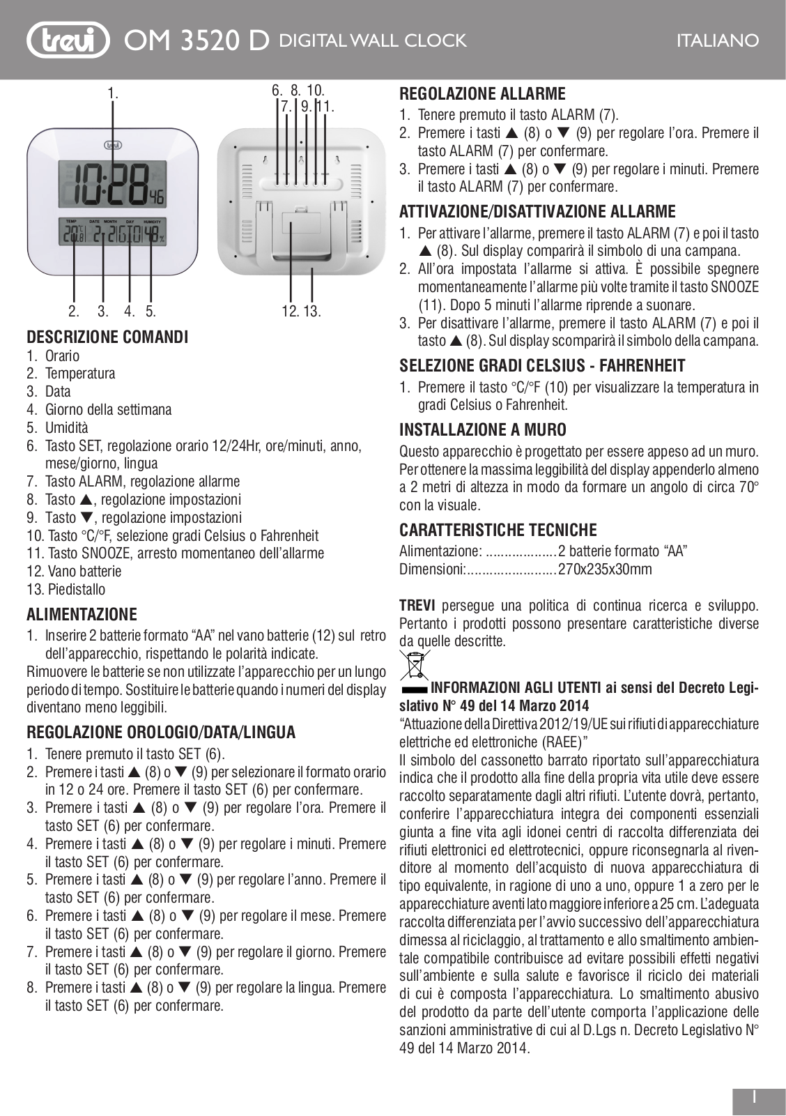 Trevi OM 3520 D User guide - ManualMachine.com