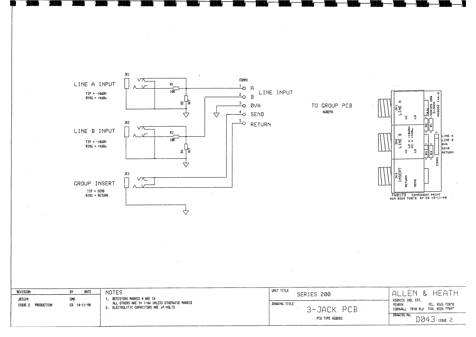 Allen Series 200 Schematic