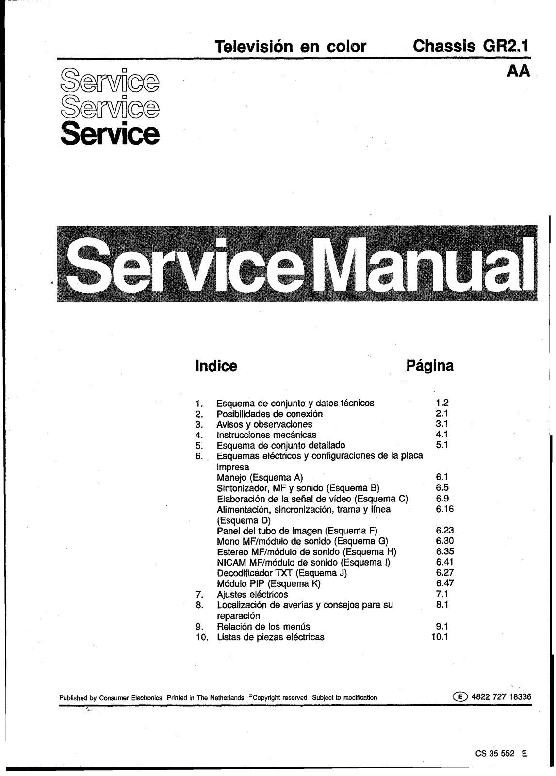 PHILIPS GR2.1AA Service Manual