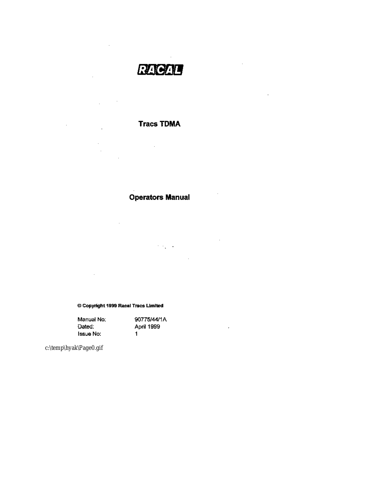 Racal NCS TRACS Users Manual