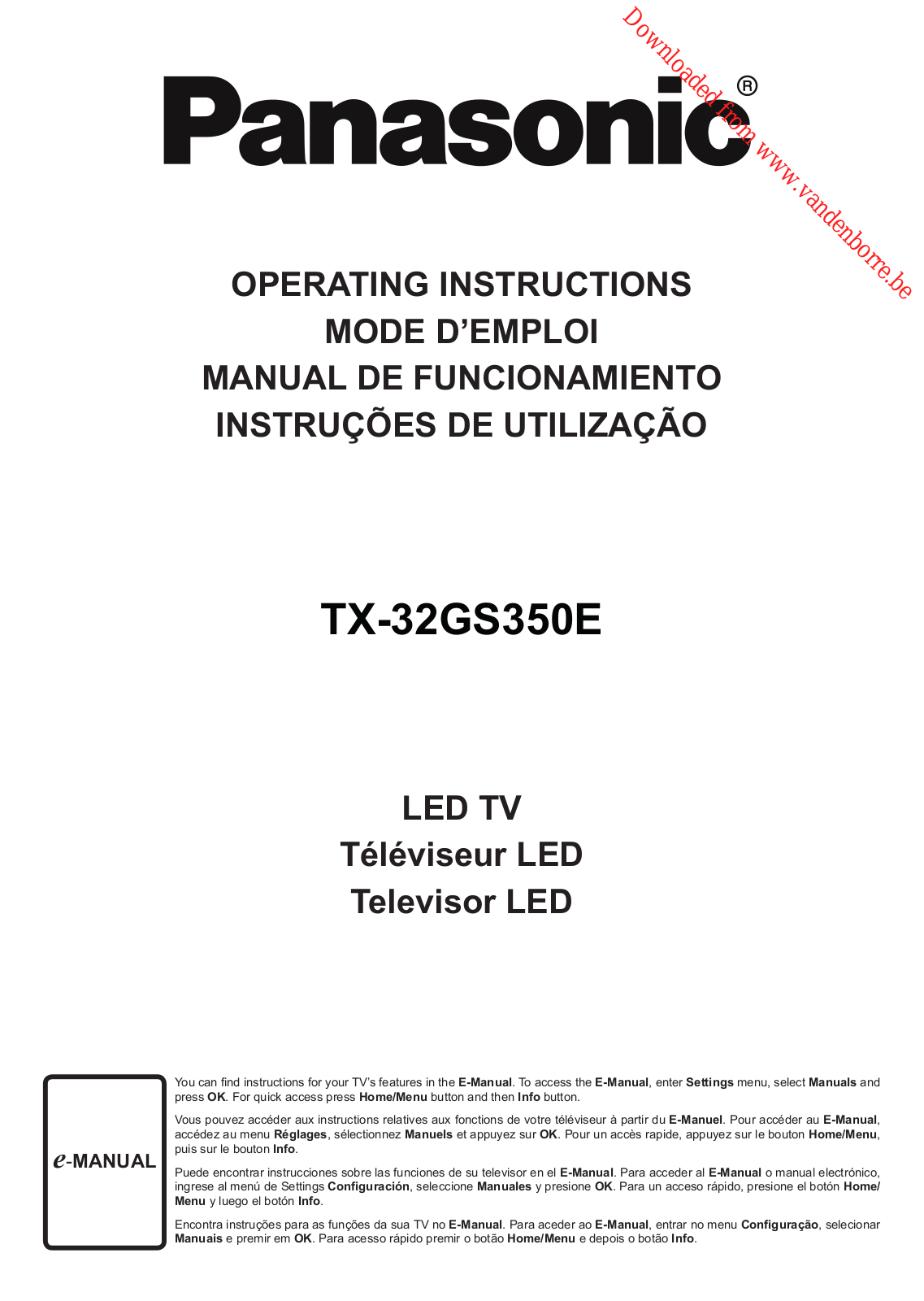 PANASONIC TX-32GS350E User Manual