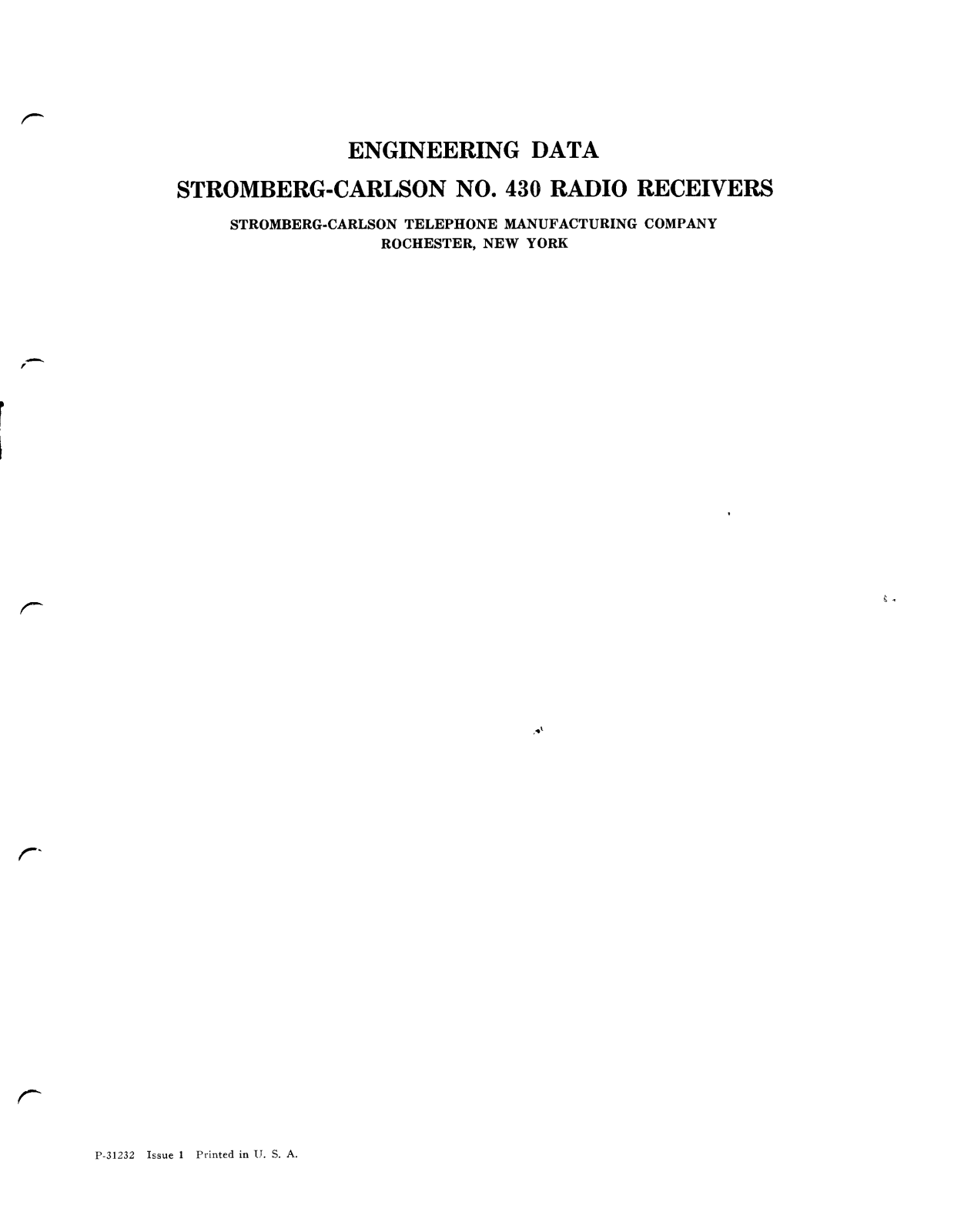 Stromberg Carlson 430 schematic