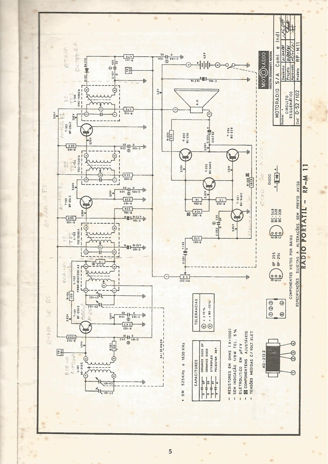 Motoradio RP-M11 Schematic