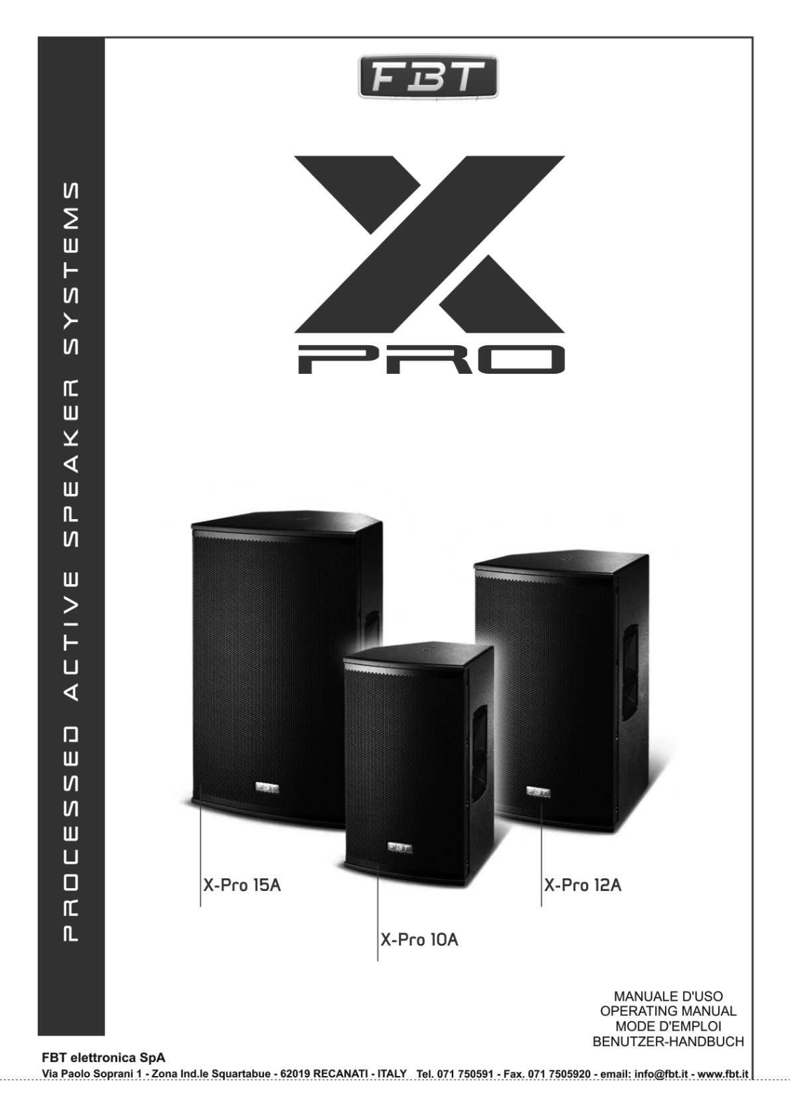 FBT X-Pro 15A, X-Pro 12A, X-Pro 10A Operation manual